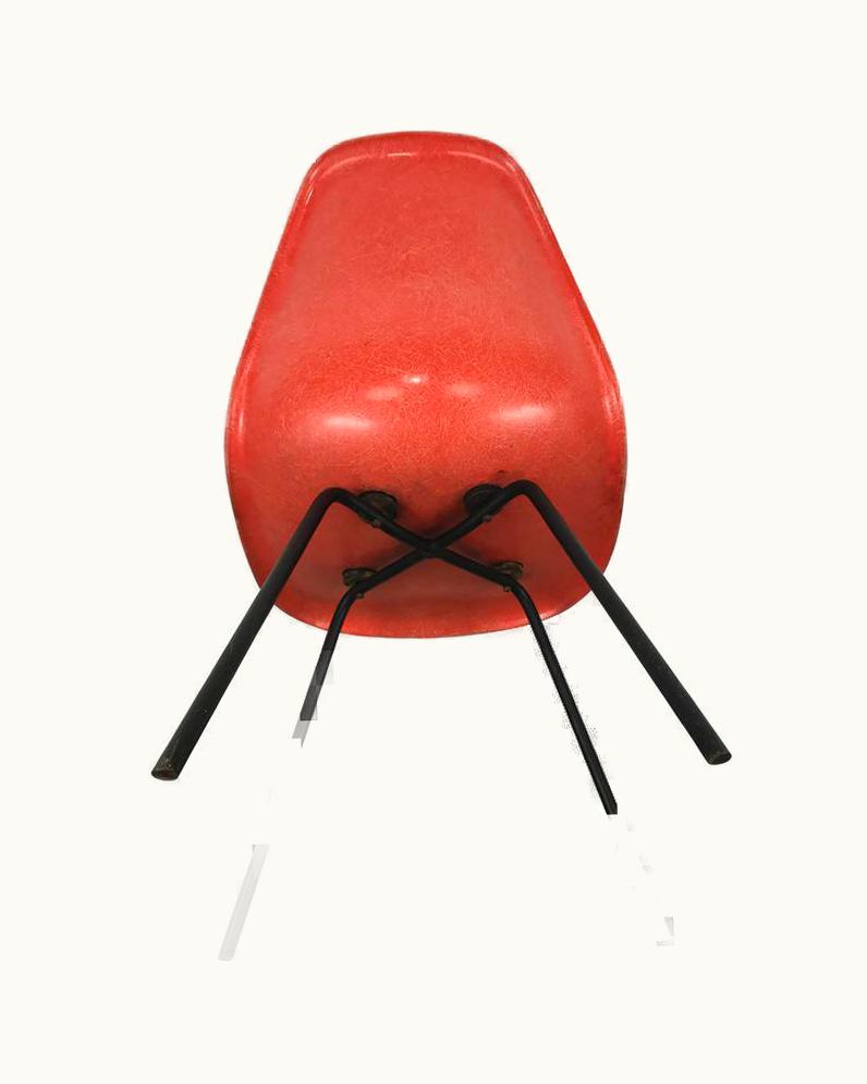 Charles and Ray Eames Mid-Century First Year Production Charles Eames Fiberglass Side Chair X-Base