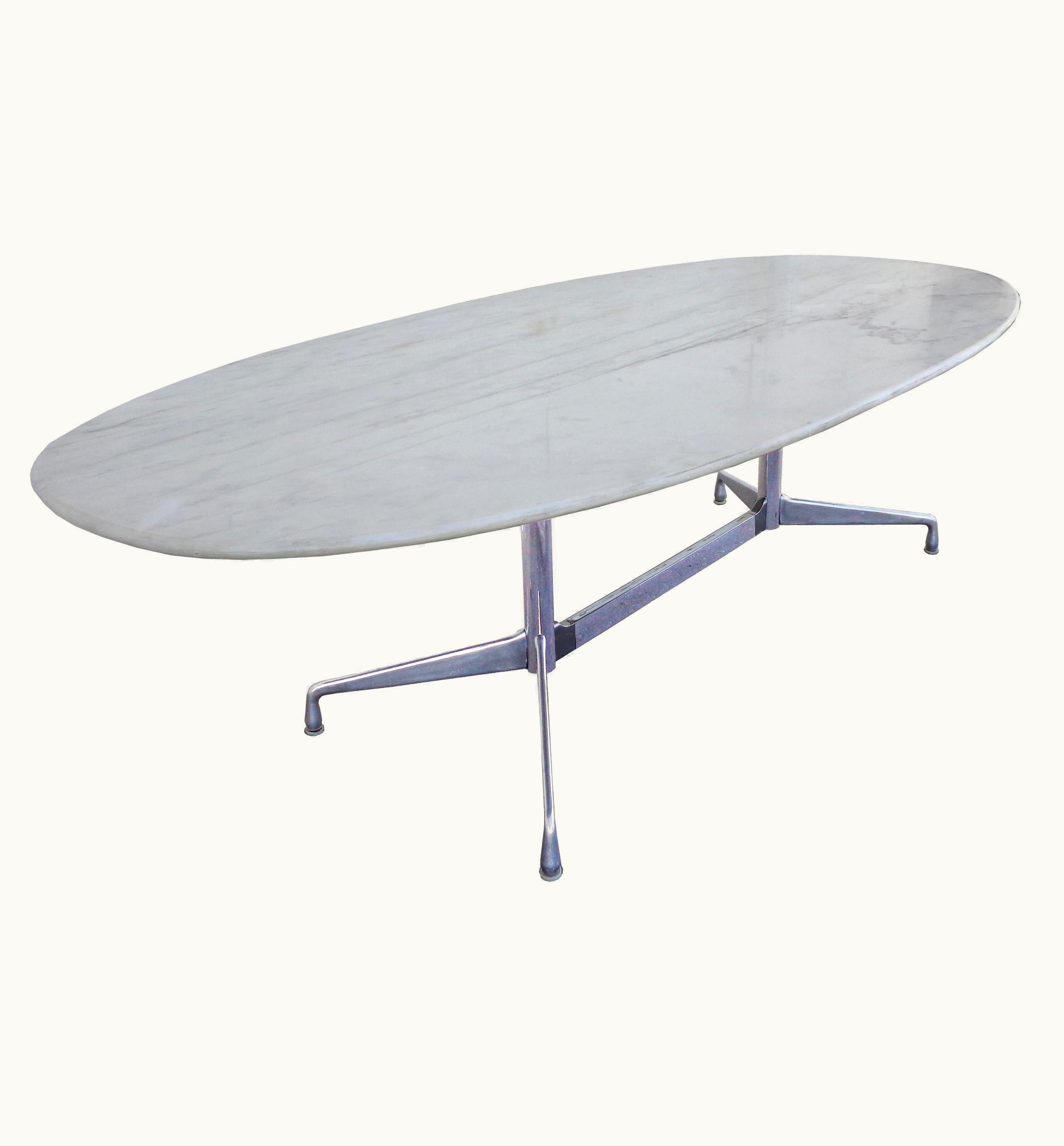 Charles and Ray Eames 8FT Eames For Herman Miller Executive Series Marble-Top Chrome Base Table