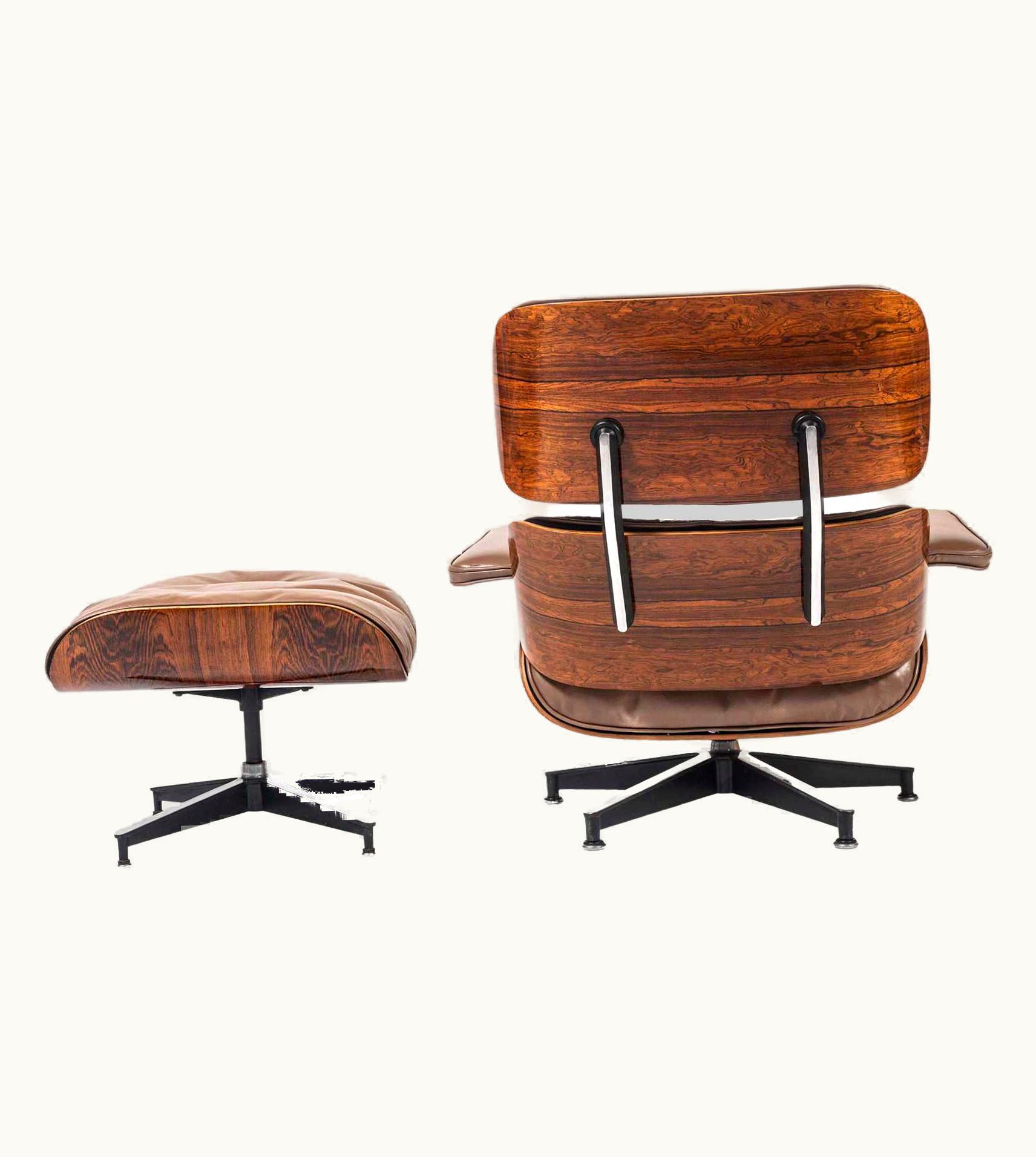 Charles and Ray Eames Restored 2nd Gen Eames Lounge Chair And Ottoman In Original Beige Leather