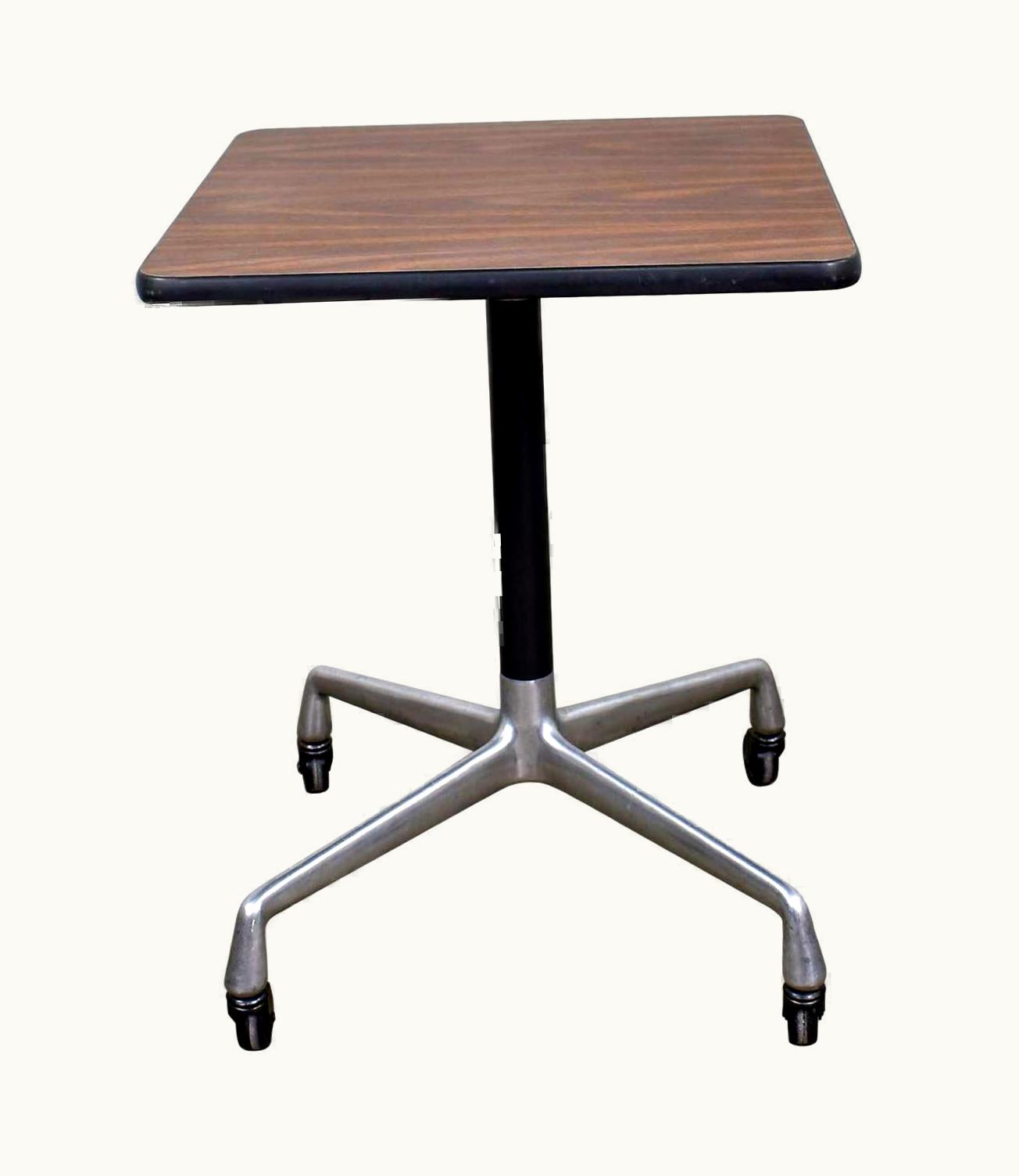 Charles and Ray Eames Charles and Ray Eames For Herman Miller Rolling Side Table Universal Base Faux Wood Laminate Top
