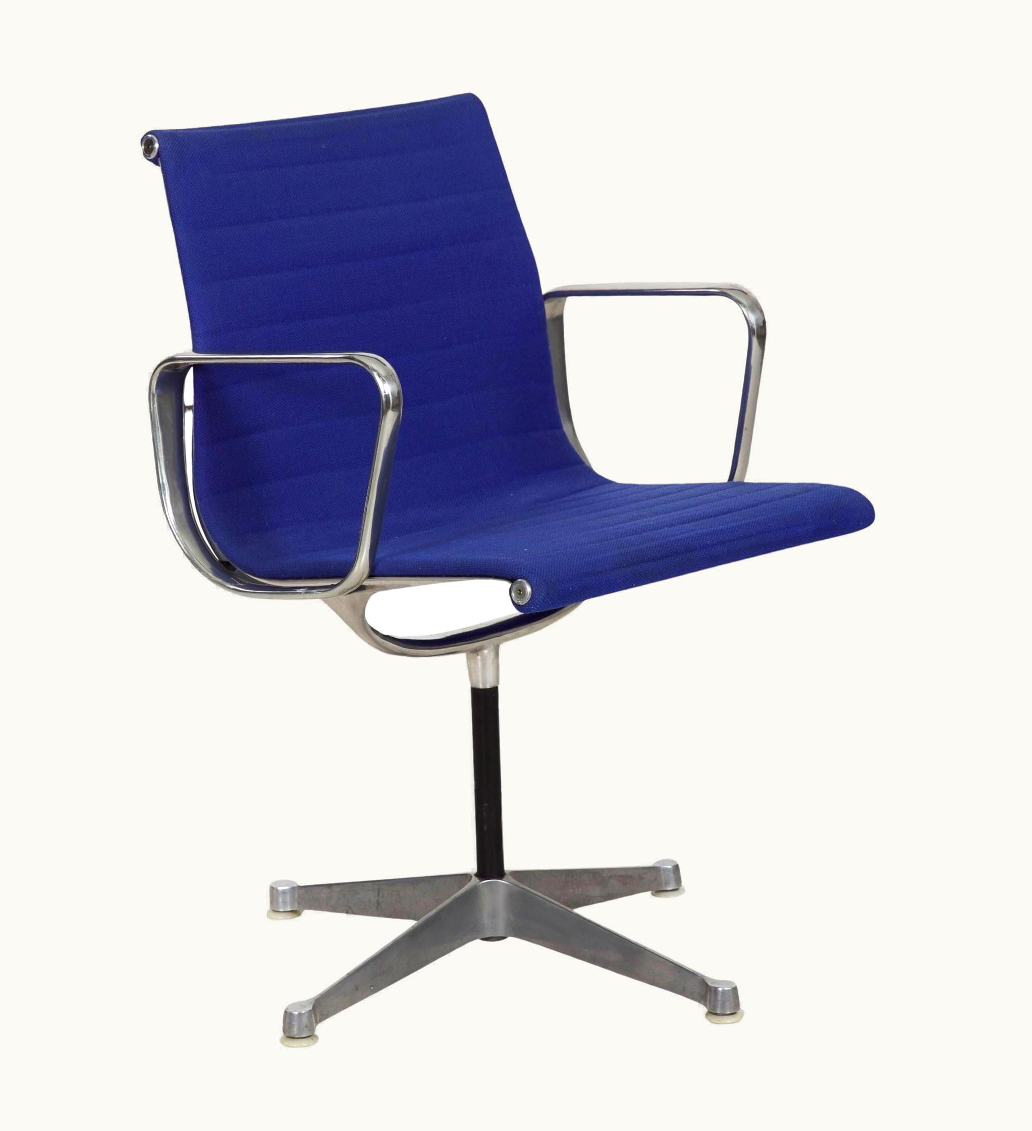 Charles and Ray Eames Charles and Ray Eames Vintage Blue Swivel Desk Chair By Charles & Ray Eames For Herman Miller