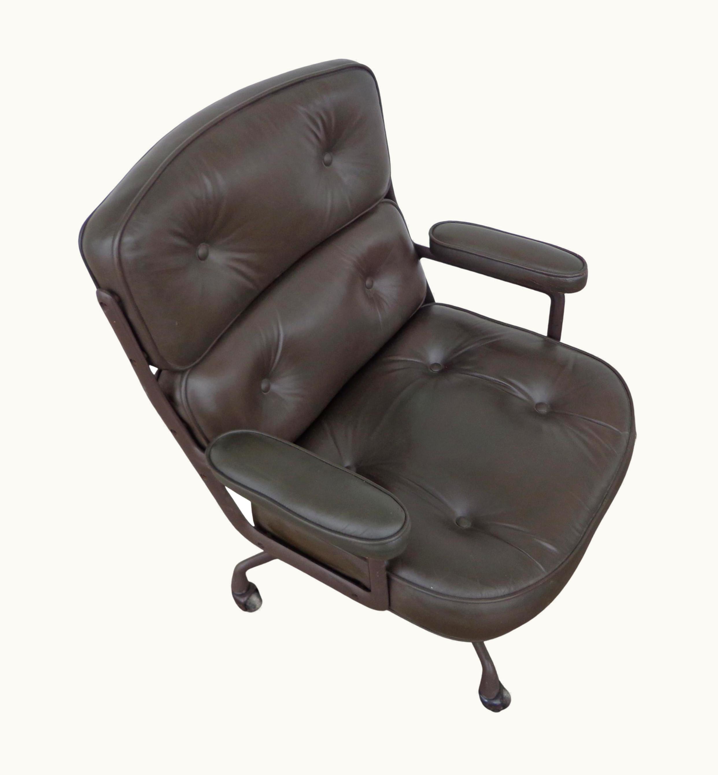 Charles and Ray Eames Charles and Ray Eames 1 Herman Miller Time Life Office Executive Leather Chair 4-Star Base