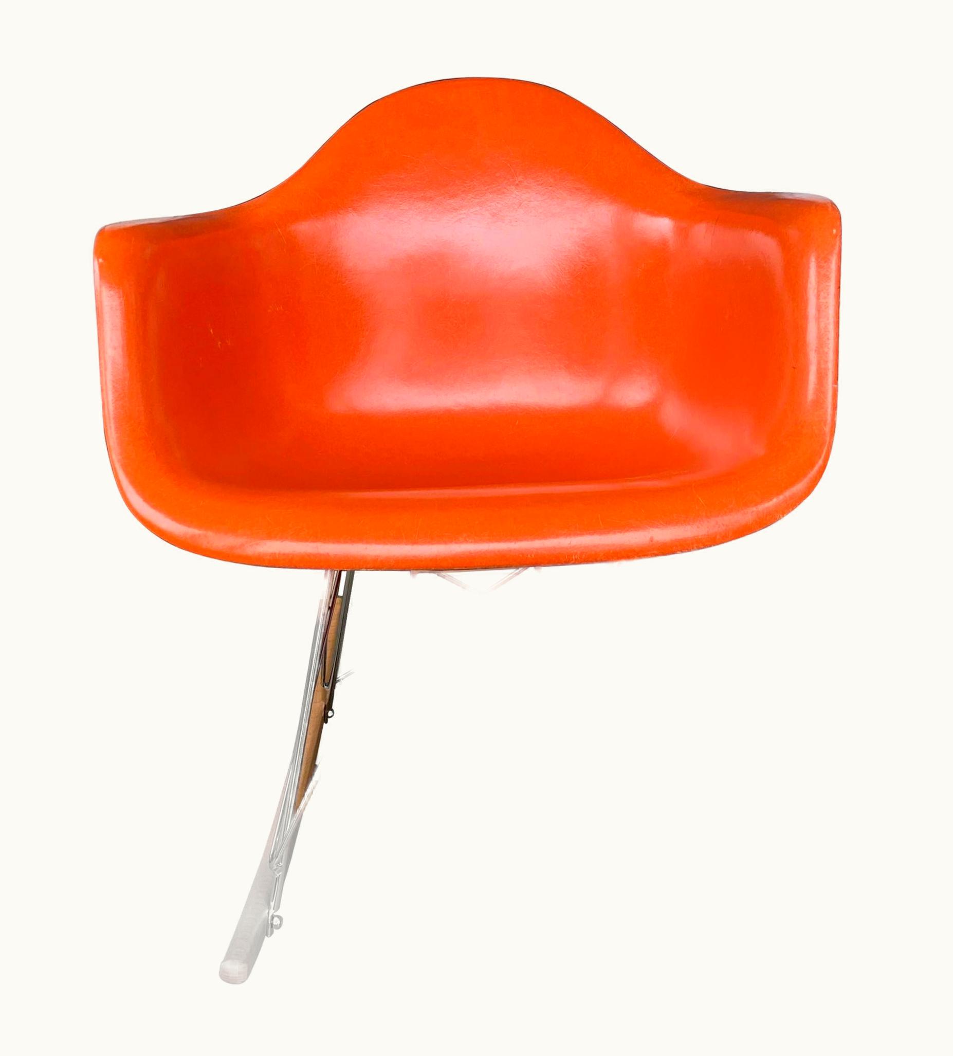 Charles and Ray Eames Charles and Ray Eames Herman Miller Eames RAR Rocker In Red Orange