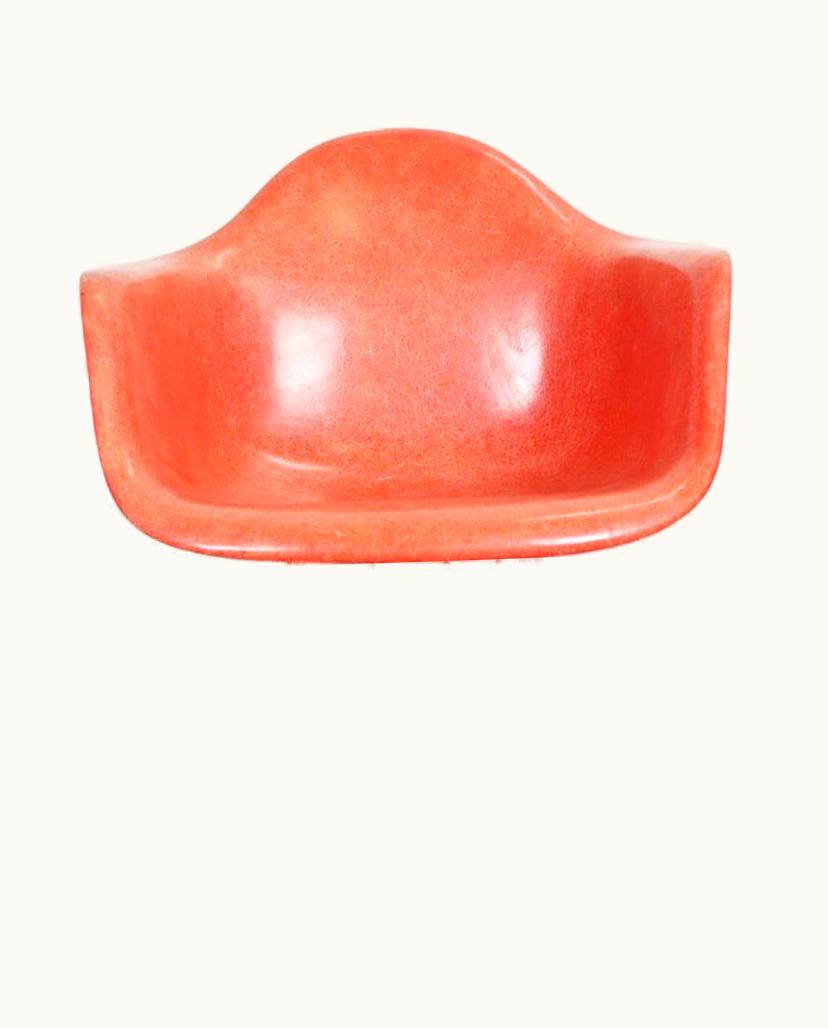 Charles and Ray Eames Charles and Ray Eames Herman Miller Eames Salmon Orange Fiberglass RAR Rocking Chair
