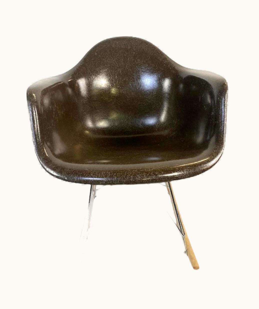 Charles and Ray Eames Charles and Ray Eames Herman Miller Eames RAR Rocking Chair In Seal Brown