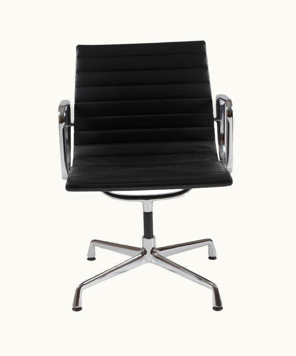 Charles and Ray Eames Charles and Ray Eames Charles Eames EA-108 Chair With Black Leather