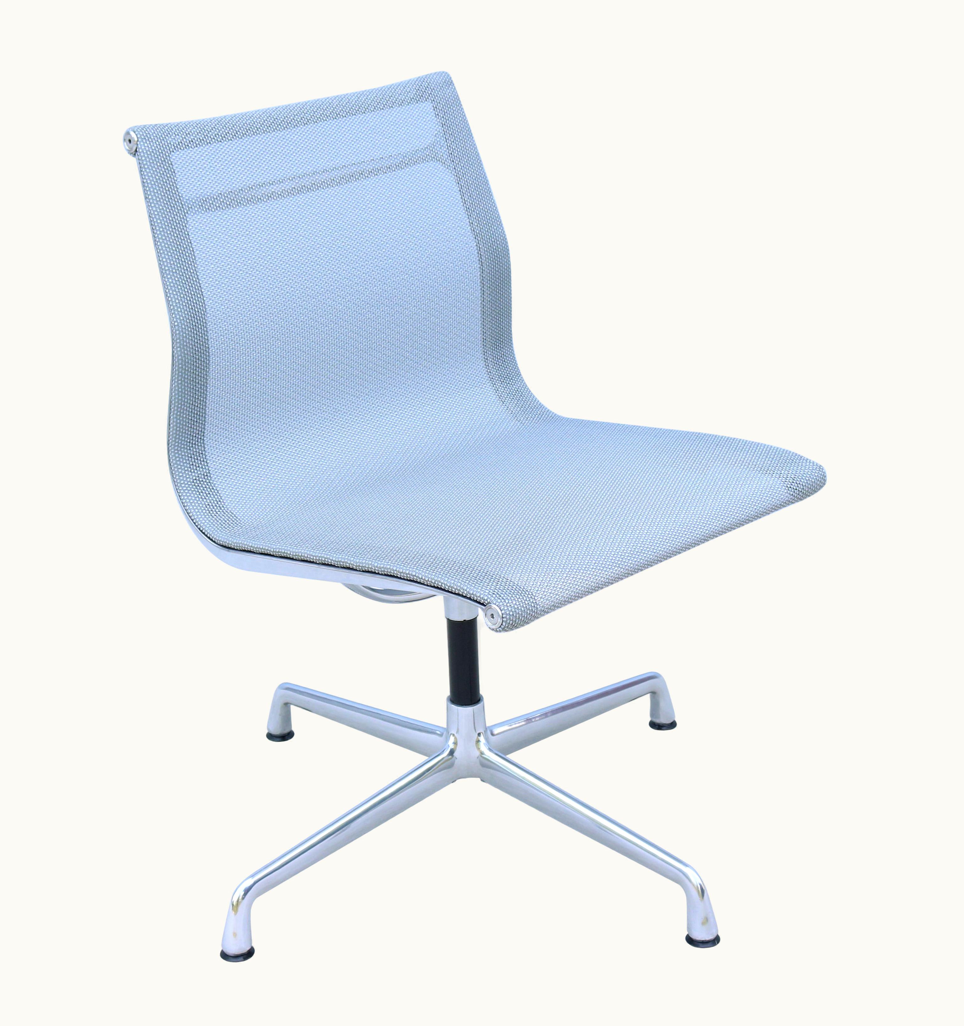 Charles and Ray Eames Charles and Ray Eames Mid-Century Modern Herman Miller Eames Aluminum Group Mesh Armless Side Chair