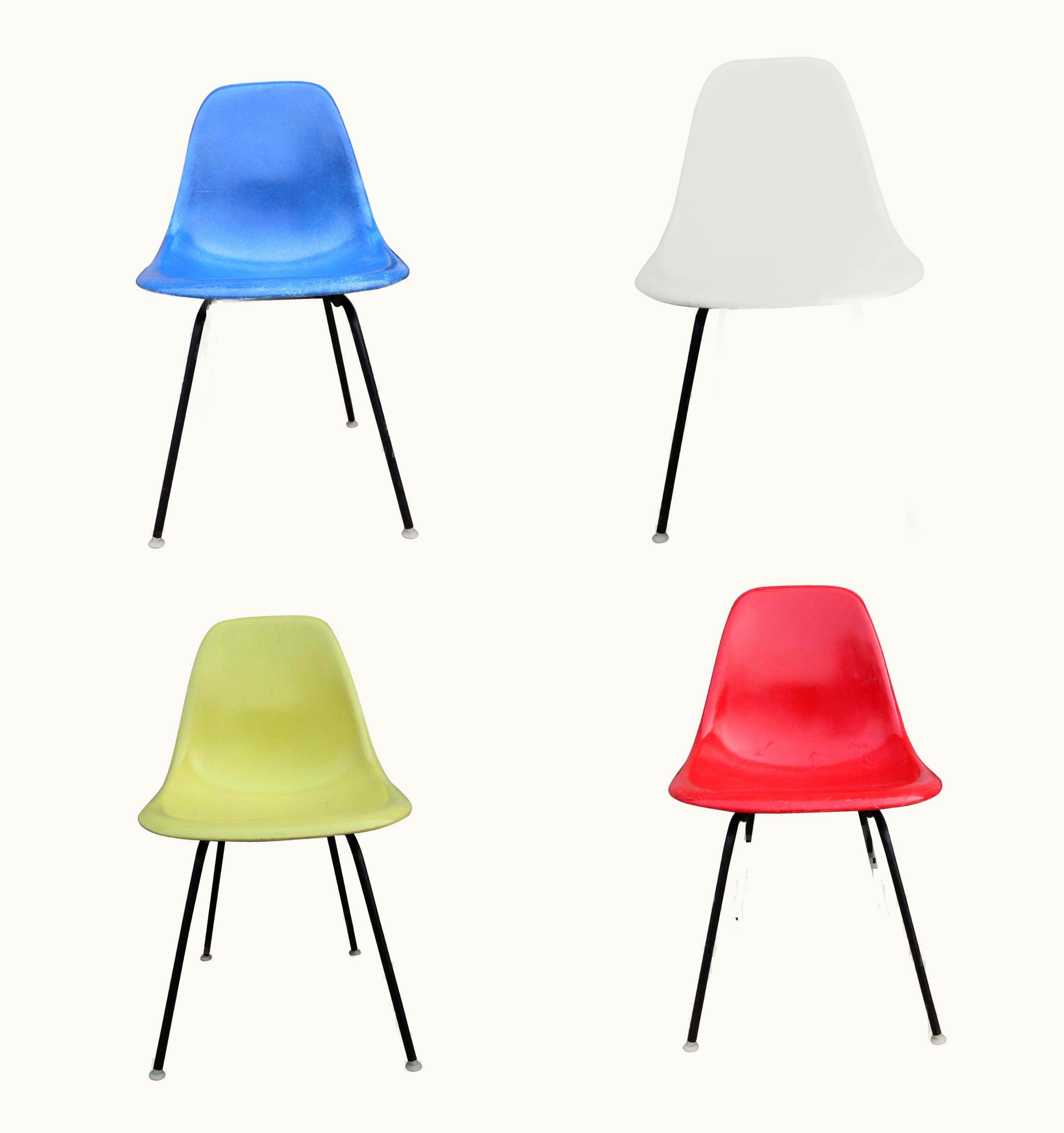Charles and Ray Eames Charles and Ray Eames Primary Color/Mondrian Style Herman Miller Eames Dining Chairs