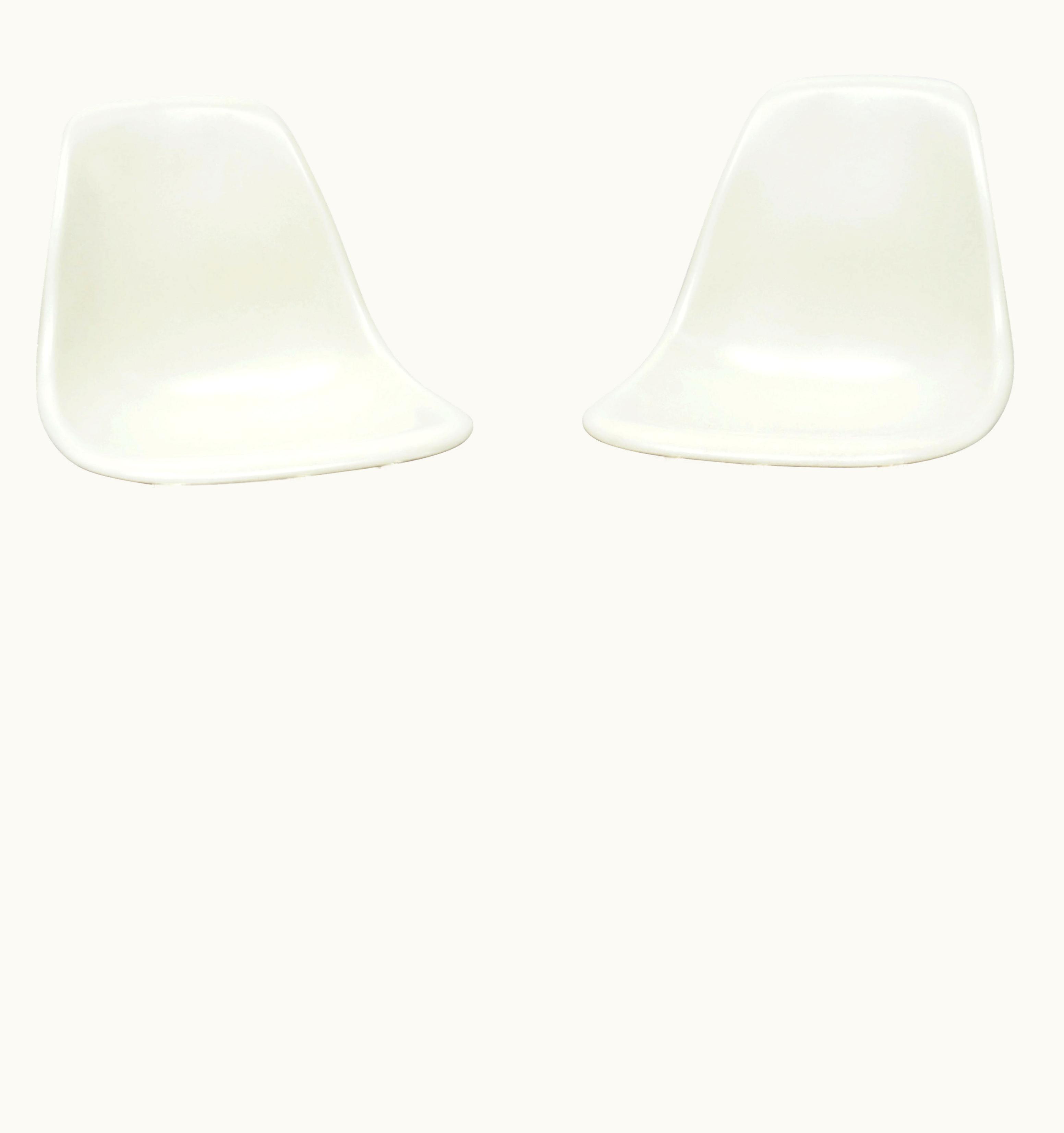 Charles and Ray Eames Charles and Ray Eames For Herman Miller Pair Of Molded Fiberglass Bar Stools 2000s 'Signed'