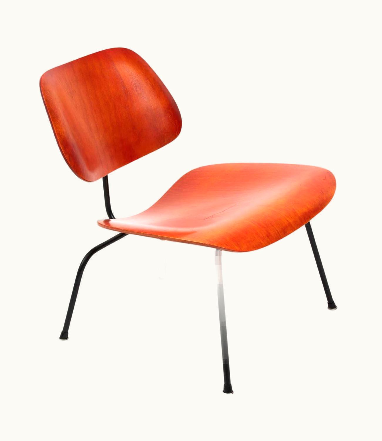 Charles and Ray Eames Charles and Ray Eames Red Aniline Plywood Charles & Ray Eames LCM Lounge Chair