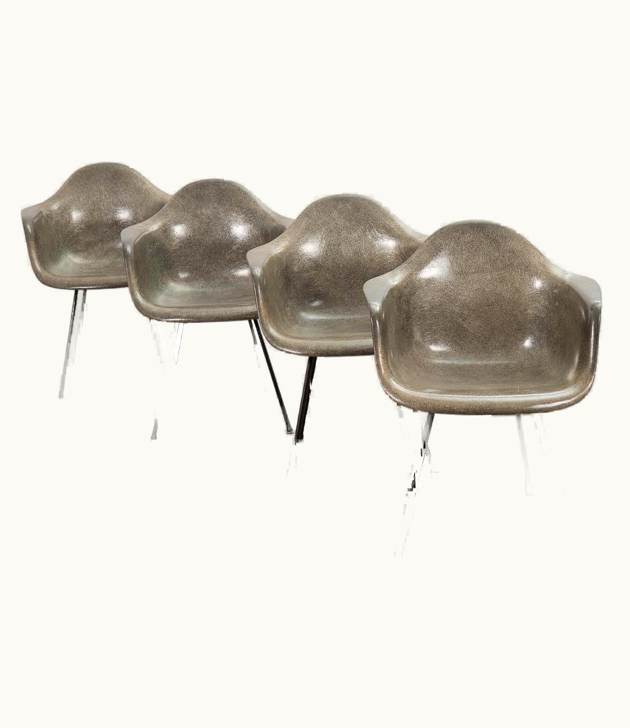Charles and Ray Eames Charles and Ray Eames Elephant Hide Gray Zenith Rope Edge Armchair