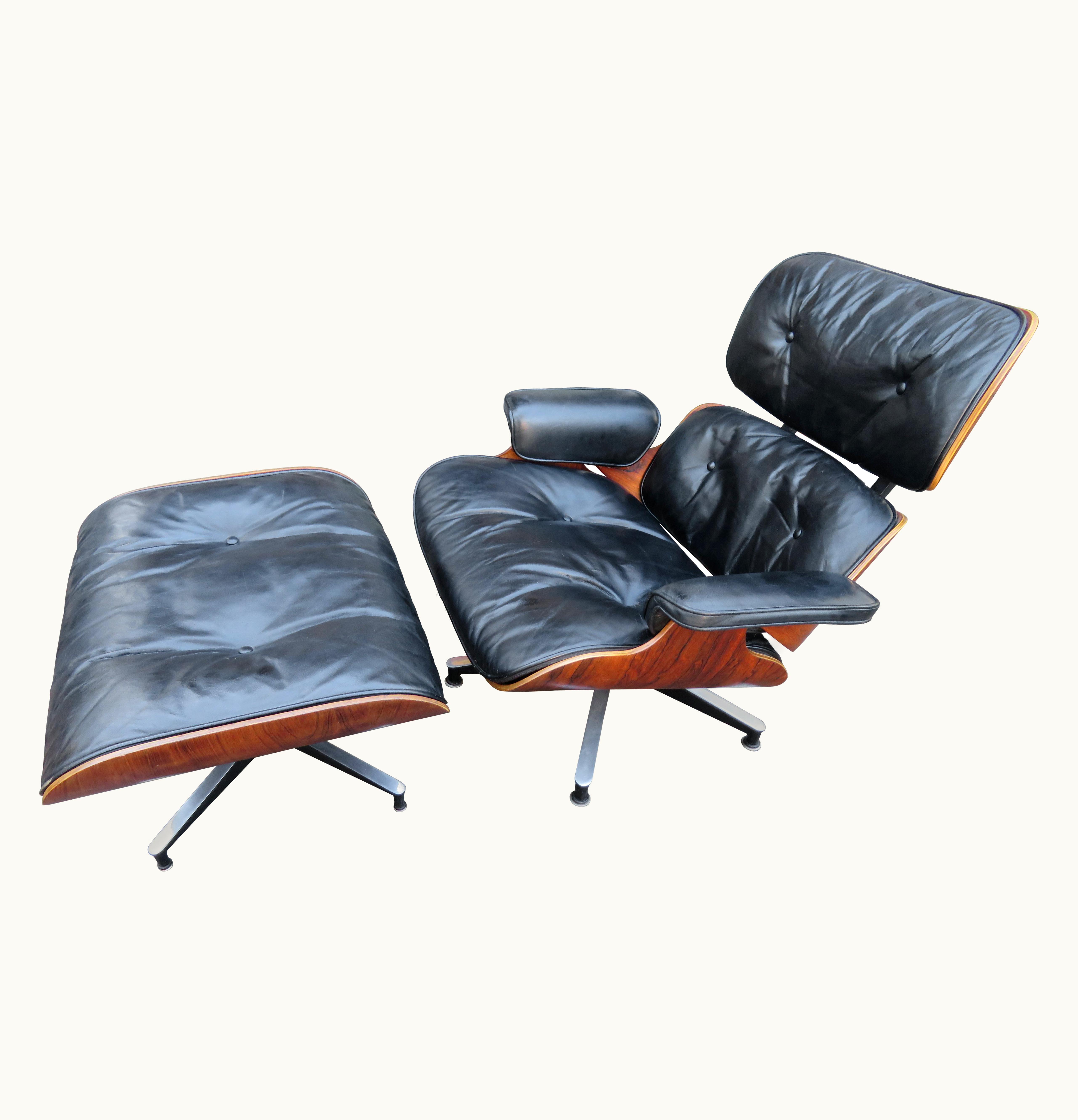 Charles and Ray Eames Charles and Ray Eames Handsome Early Rosewood Eames Lounge Chair Ottoman Mid-Century Modern