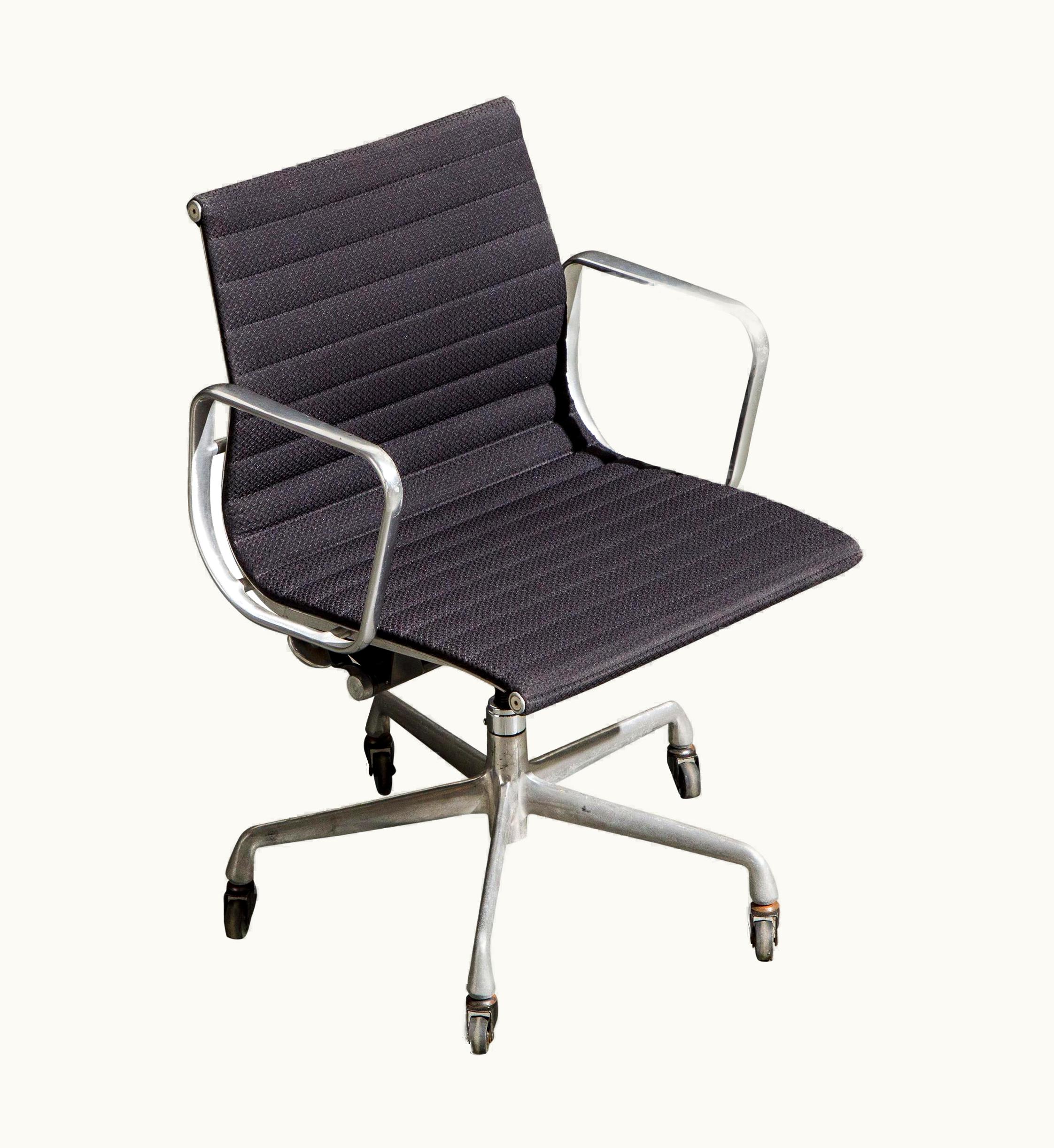 Charles and Ray Eames;Charles Eames Aluminum Group Desk Chairs By Charles Eames For Herman Miller, Signed