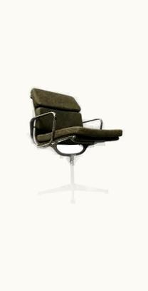 Charles and Ray Eames 1958, Eames For Herman Miller, Early EA 207 Softpad In Green Vintage Leather
