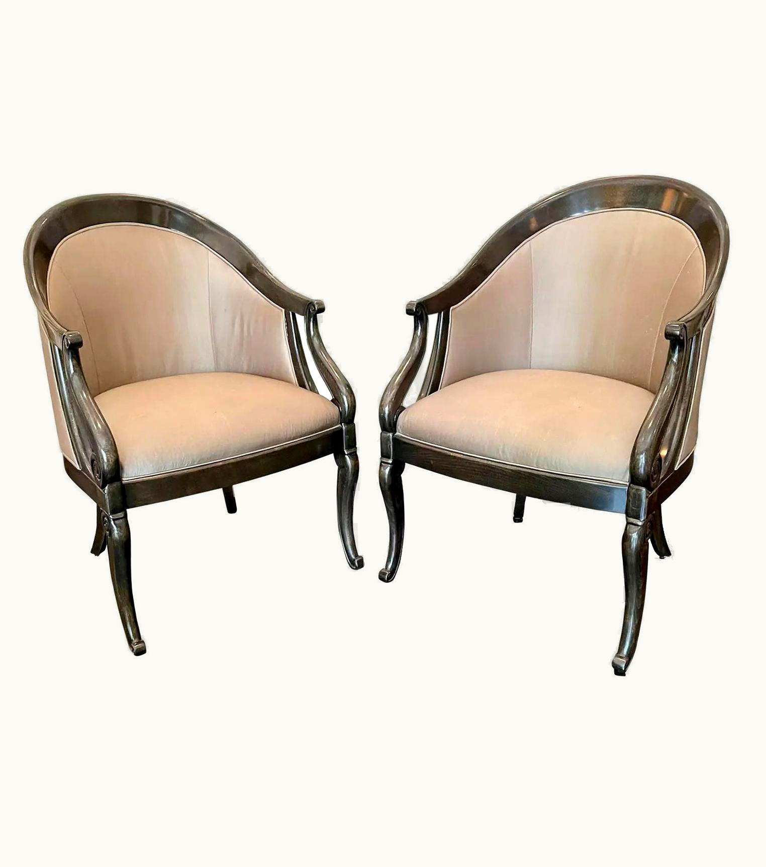 Charles Pollock Pair Of Charles X Style Tub Chairs, 1990s