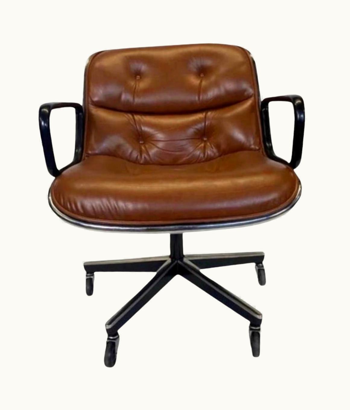 Charles Pollock Charles Pollock Executive Desk Chair In Brown Leather