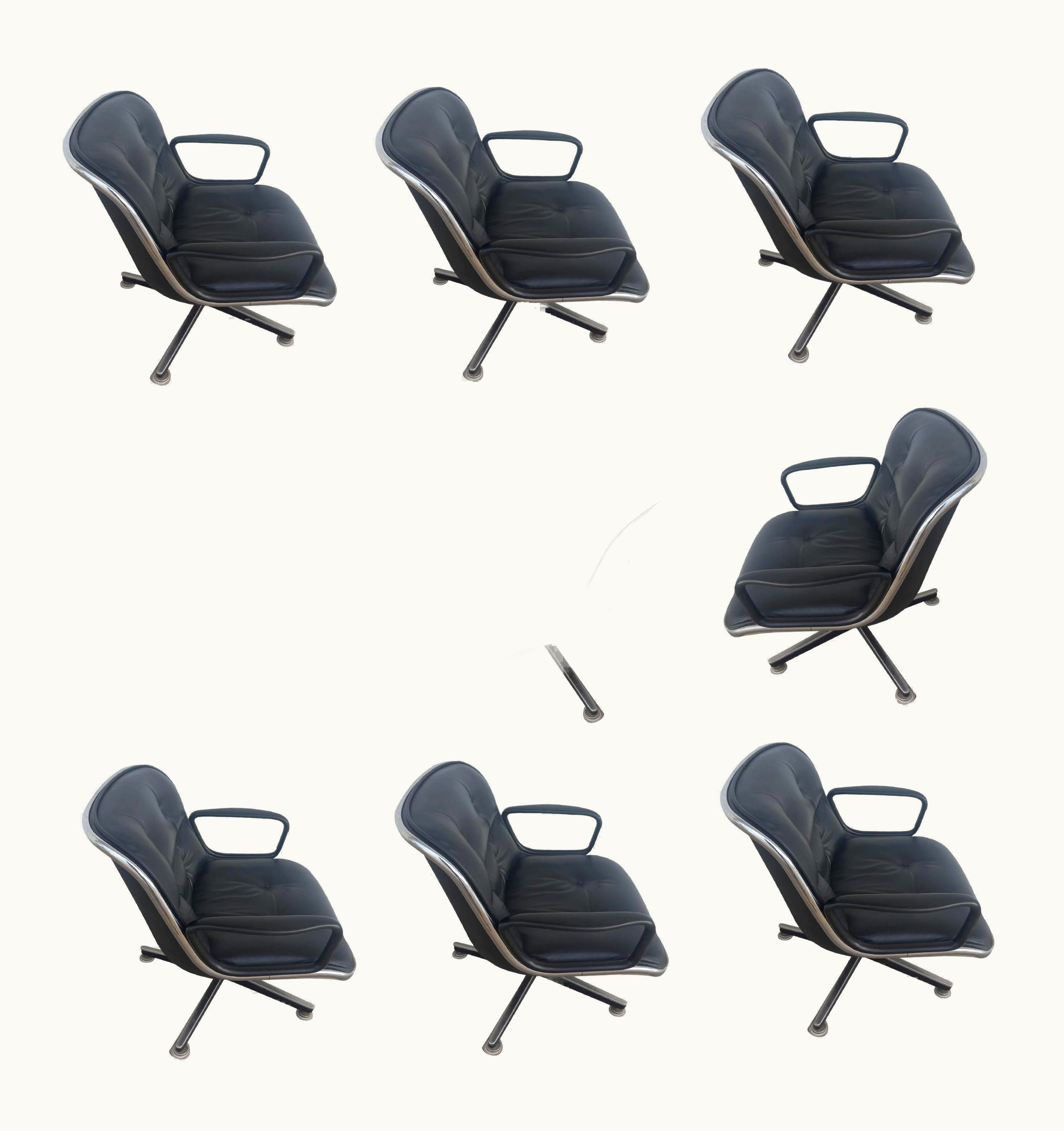 Charles Pollock Charles Pollock 1 Knoll Pollock Executive Swivel Armchair Black Leather