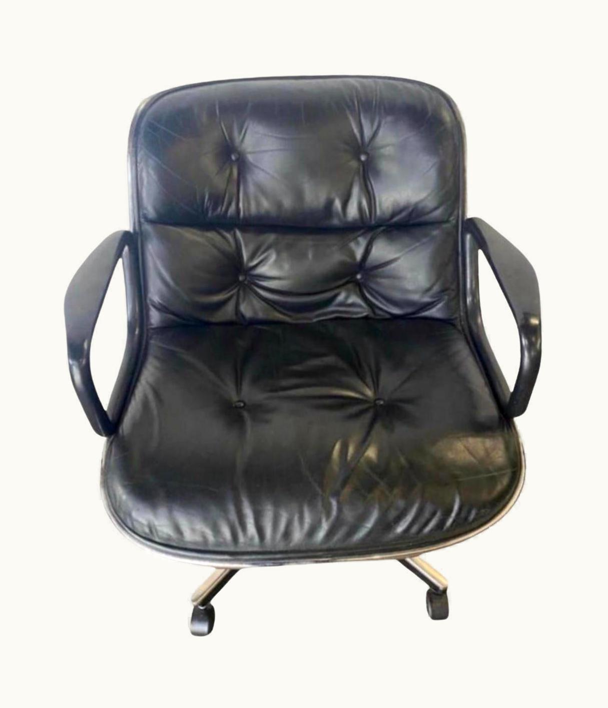 Charles Pollock Charles Pollock Leather Desk Chair For Knoll
