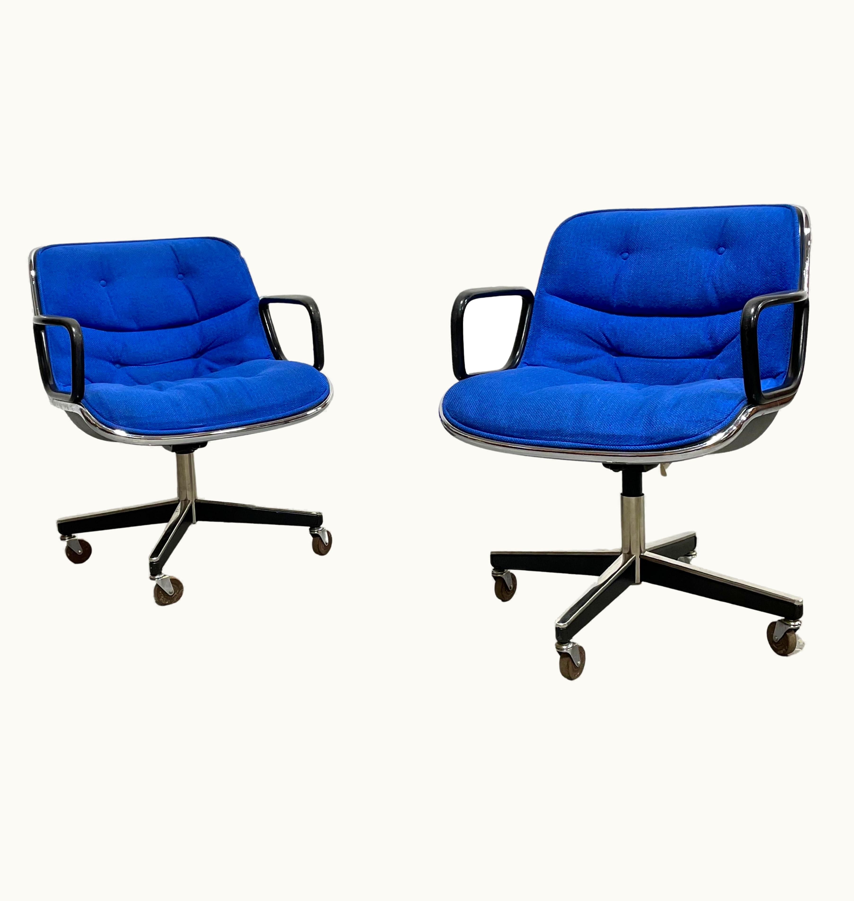 Charles Pollock Charles Pollock Royal Blue Mid-Century Modern Knoll Pollock Office Chair, Sold Individually
