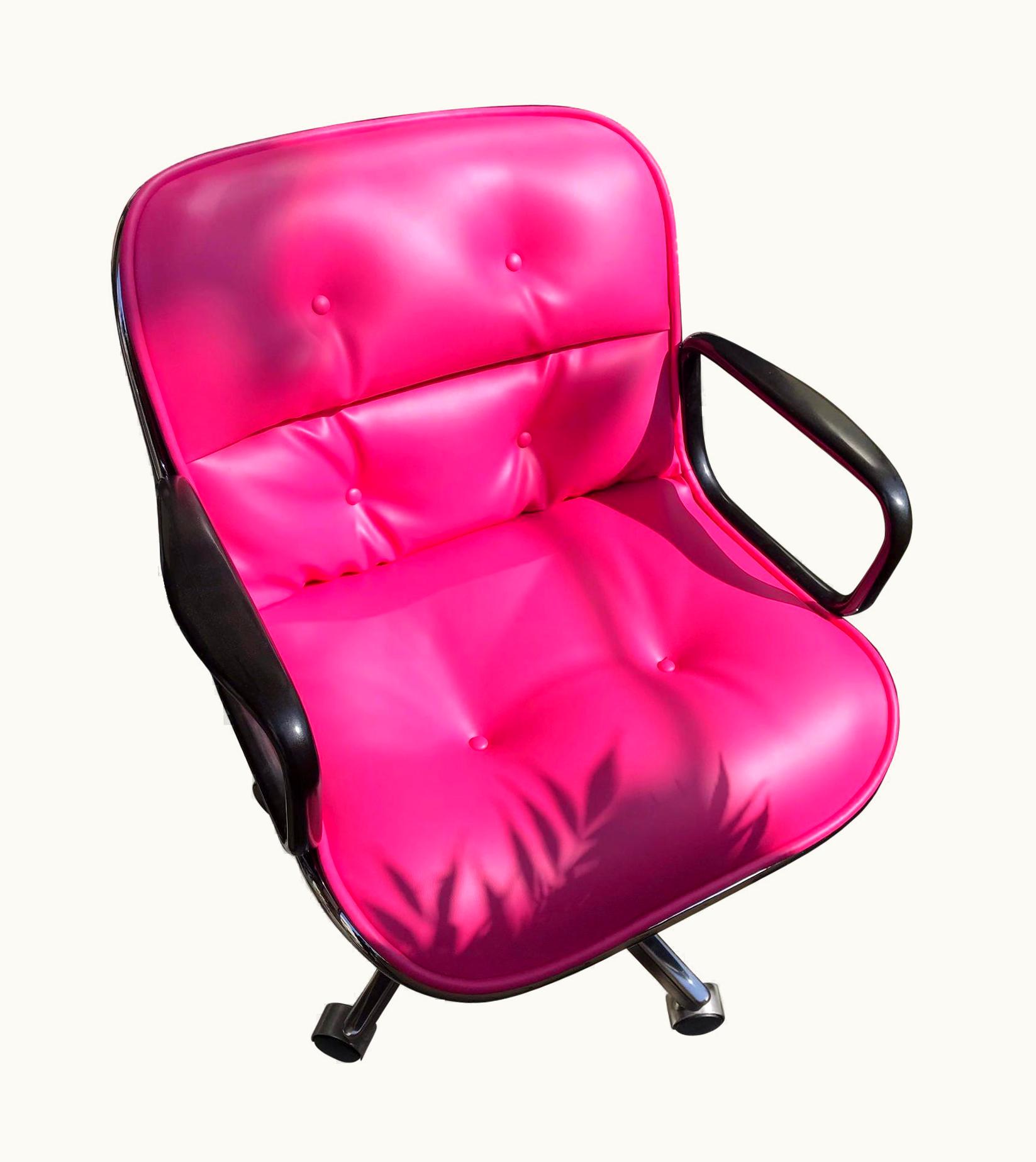 Charles Pollock Charles Pollock Chair Reupholstered With Naugahyde