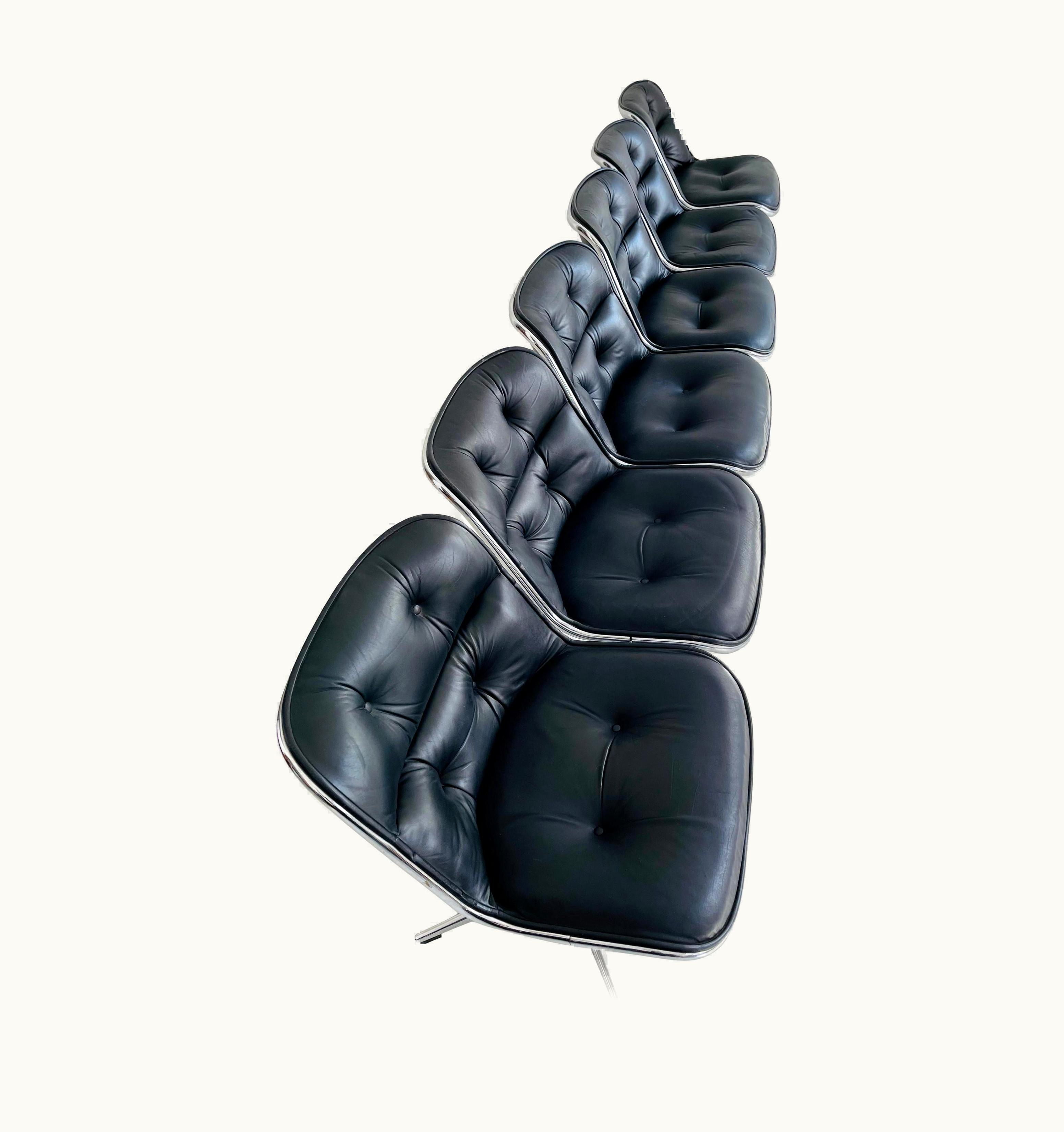 Charles Pollock Pollack Executive Chair By Charles Pollack For Knoll Set Of Six Leather, 1960s