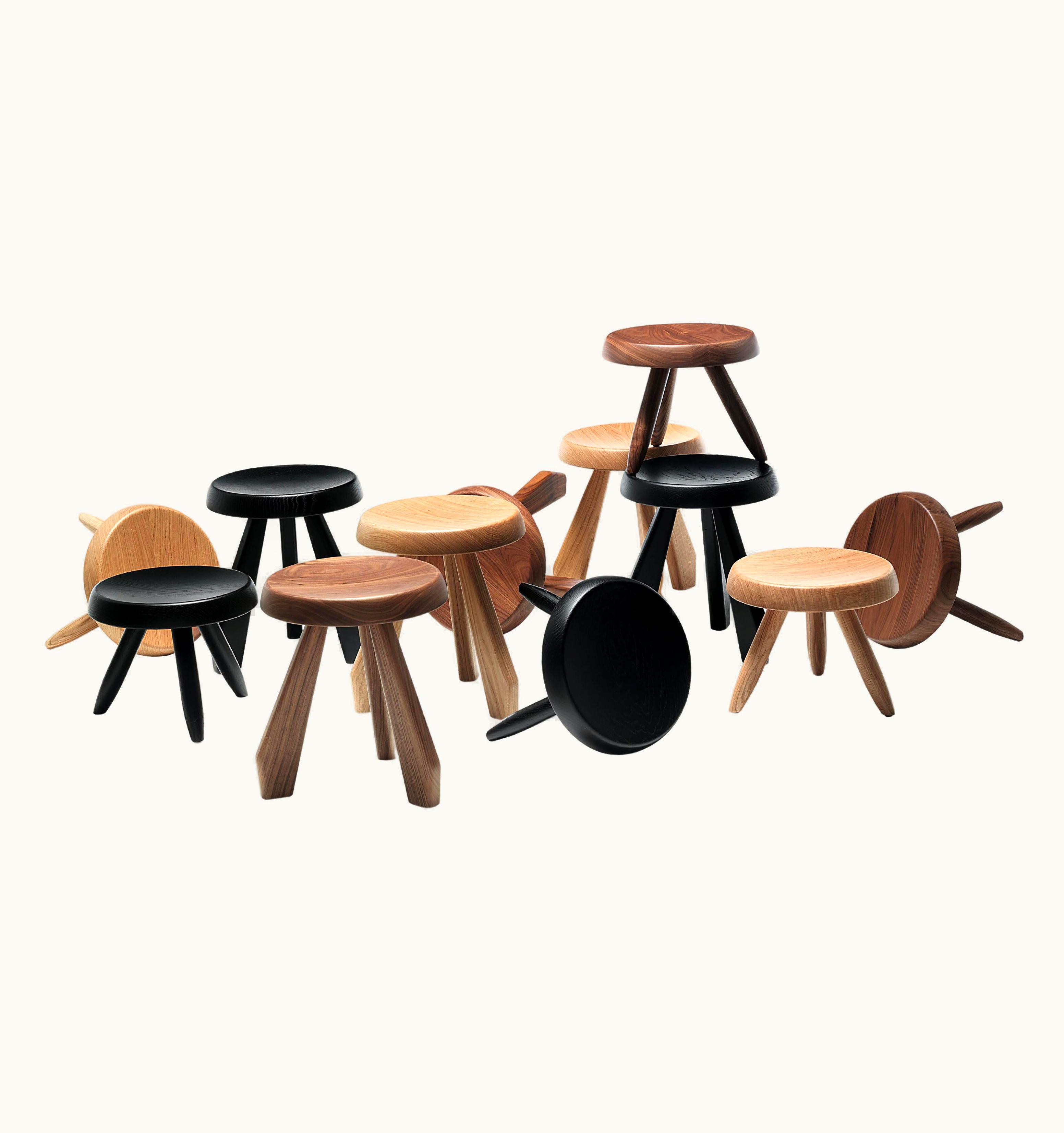 Charlotte Perriand Charlotte Perriand Set Of Twelve Berger And Meribel Wood Stools By Cassina