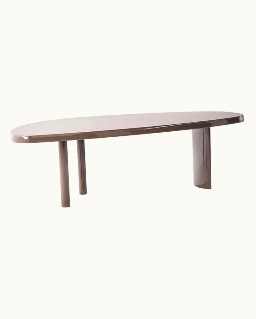 Charlotte Perriand Charlotte Perriand Table En Forme Libre, Glacé Brown Lacquered Wood By Cassina