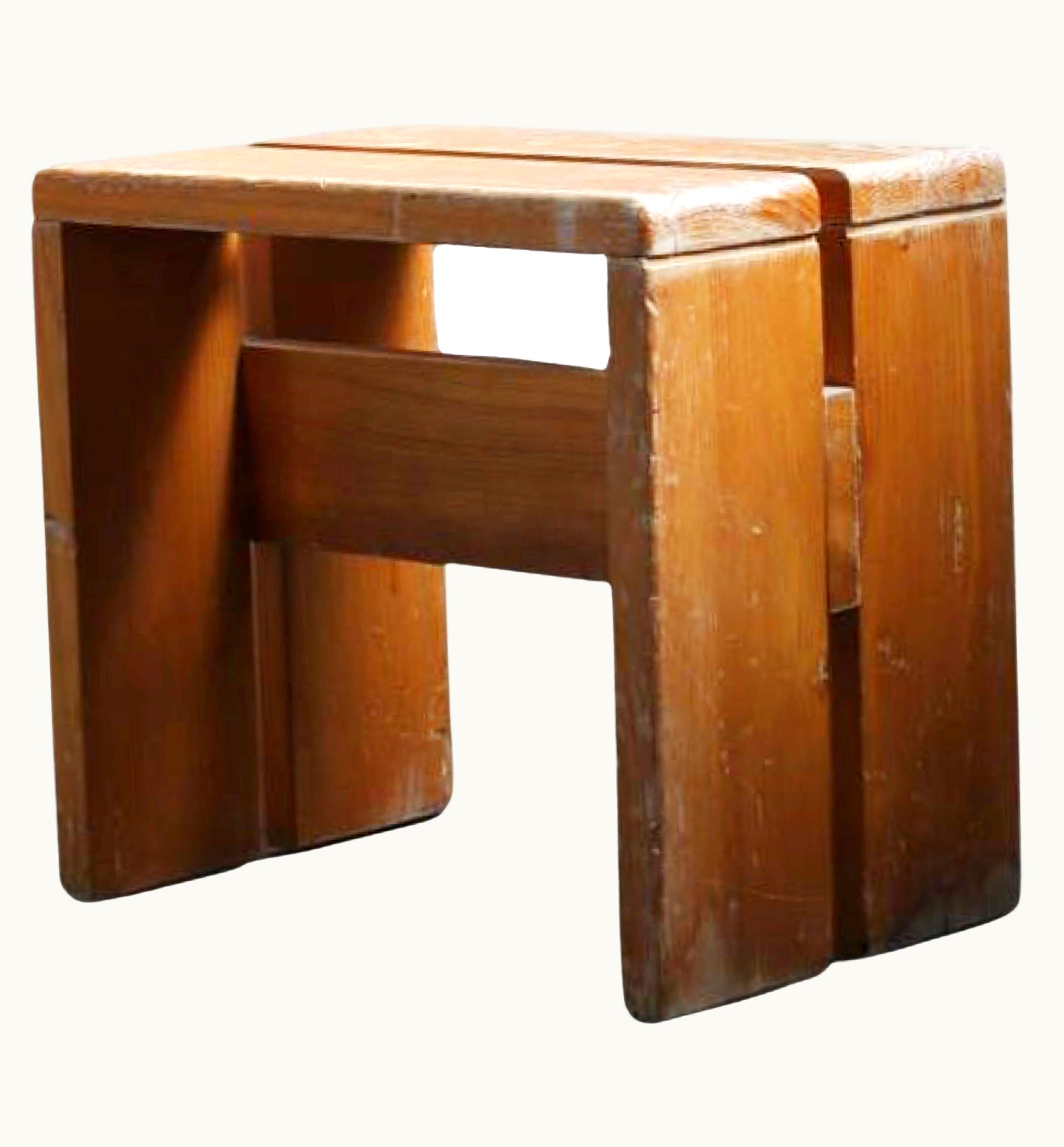 Charlotte Perriand Charlotte Perriand Pine Stool For Les Arcs By Charlotte Perriand