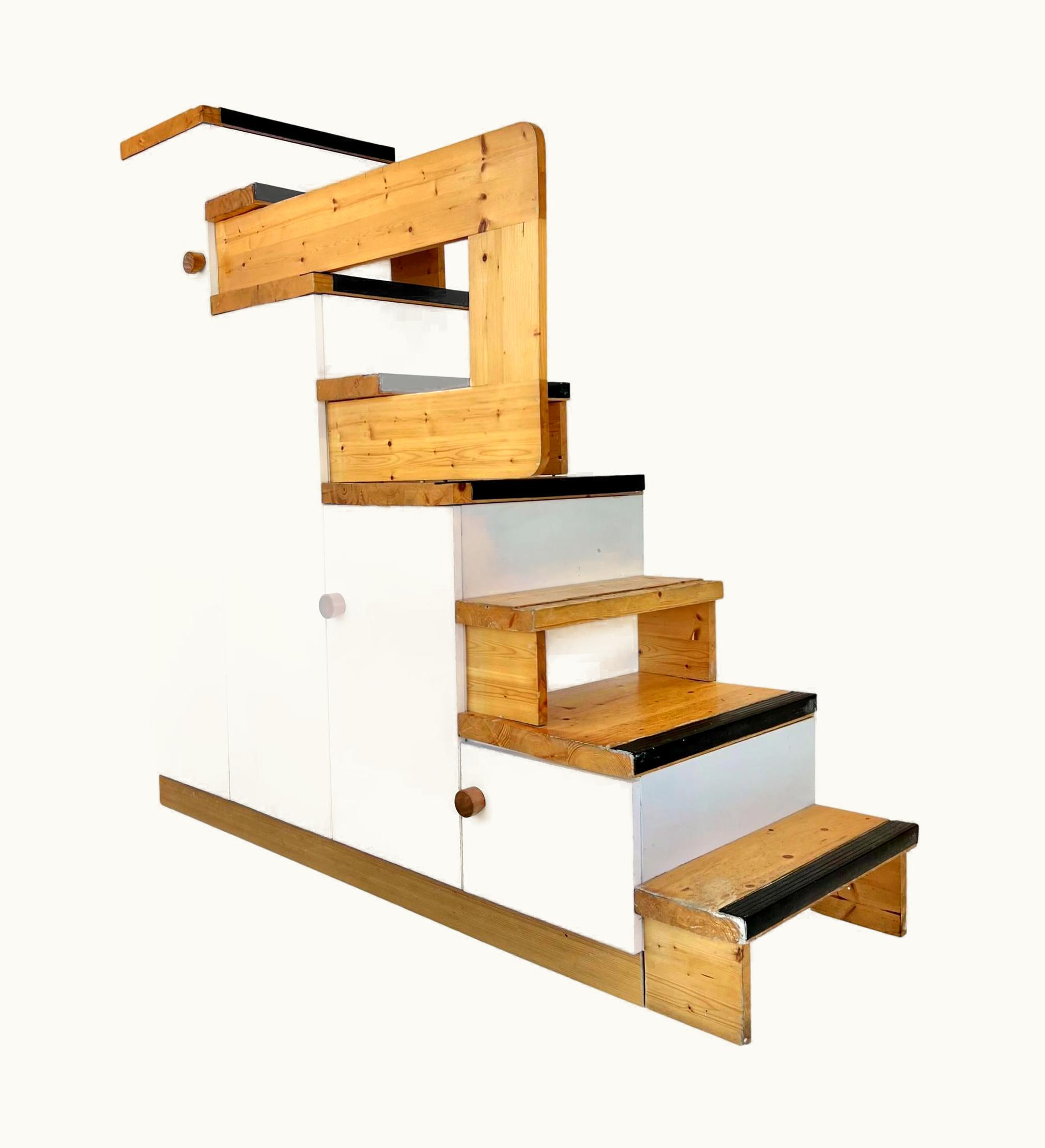 Charlotte Perriand Charlotte Perriand Monumental Charlotte Perriand Pine Cabinet Staircase For Les Arcs, 1960s UZ0189530