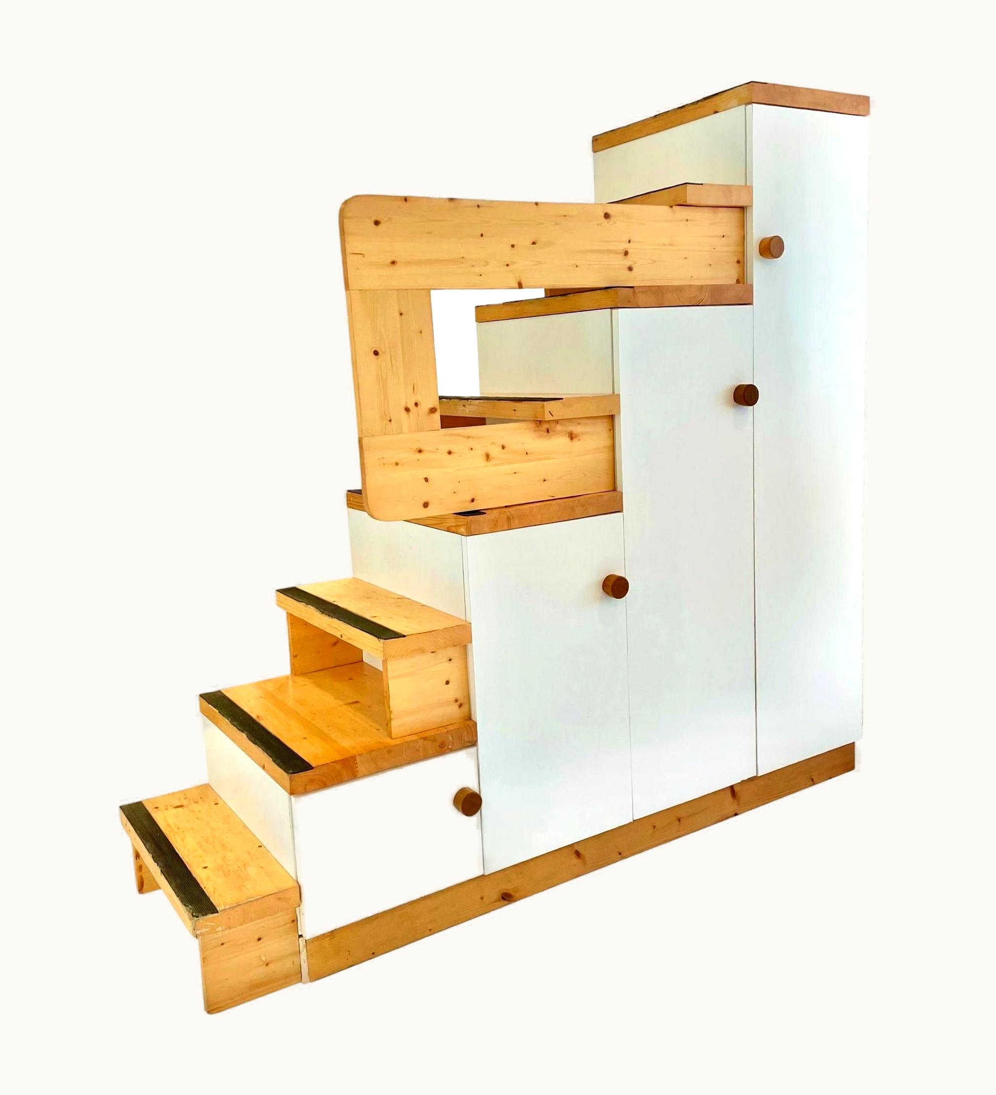 Charlotte Perriand Charlotte Perriand Monumental Charlotte Perriand Pine Cabinet Staircase For Les Arcs, 1960s UZ0189531