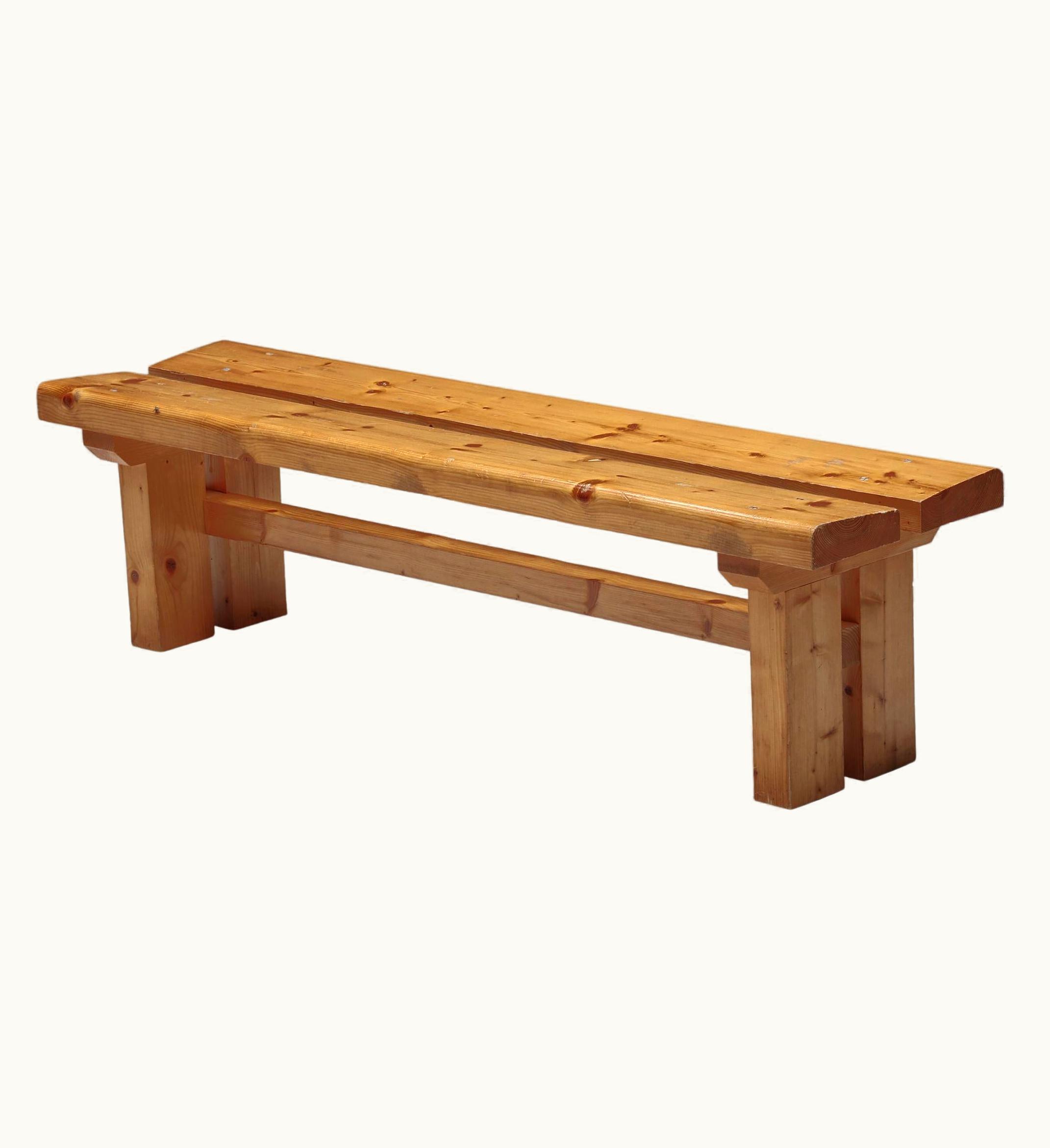 Charlotte Perriand Charlotte Perriand Les Arcs Bench With Backrest By Charlotte Perriand, France, 1970s