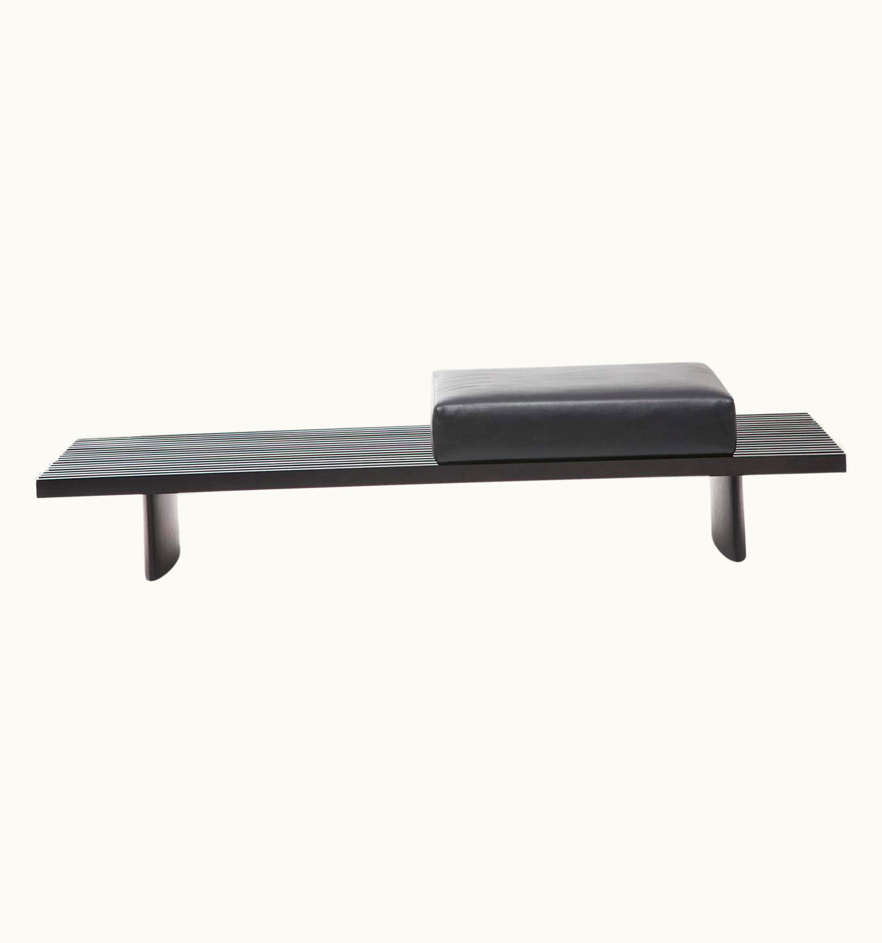 Charlotte Perriand Charlotte Perriand Refolo Modular Sofa, Wood And Black Leather By Cassina UZ0189559