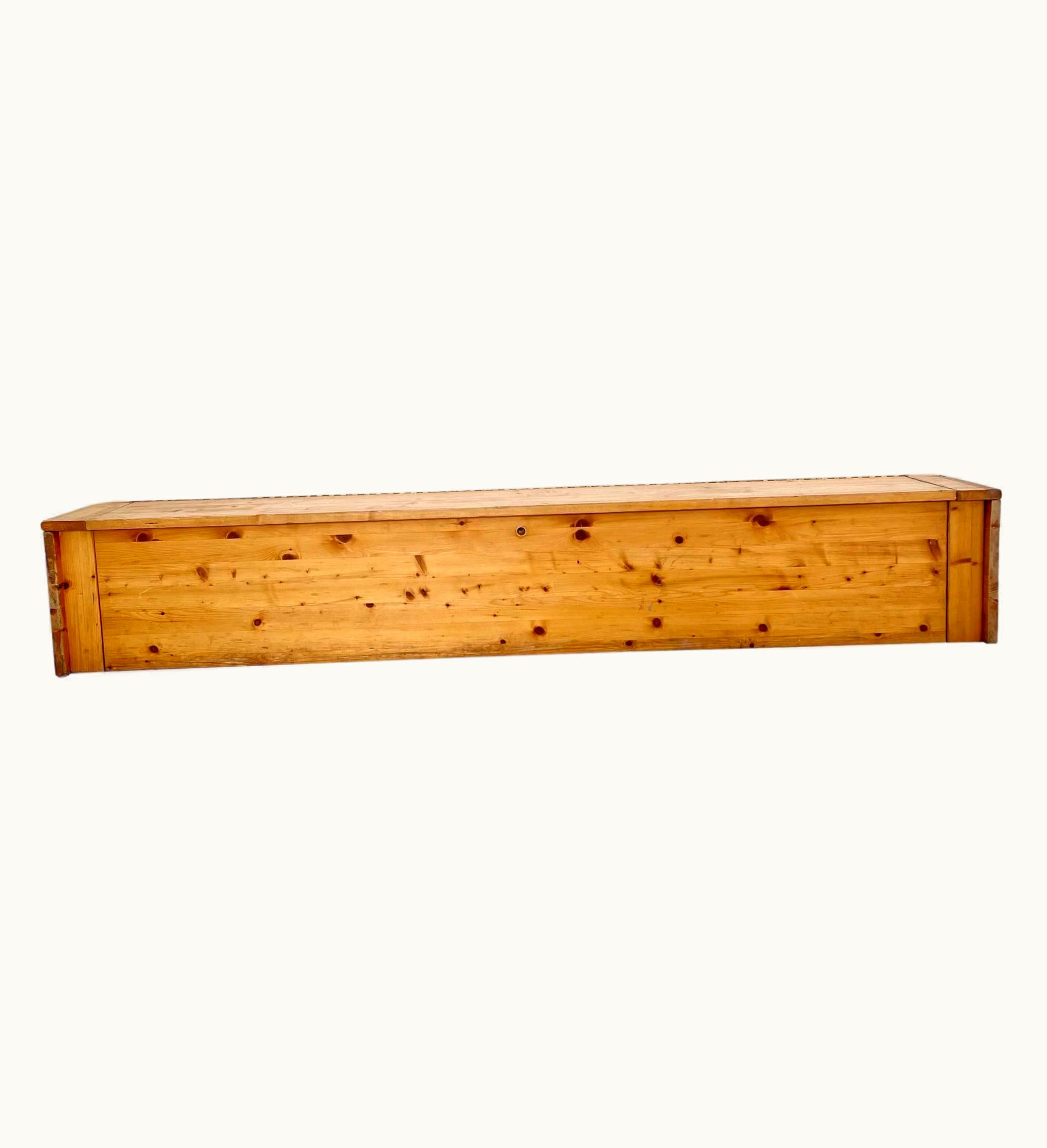 Charlotte Perriand Charlotte Perriand Monumental Charlotte Perriand Pine Storage Bench For Les Arcs, 1960s