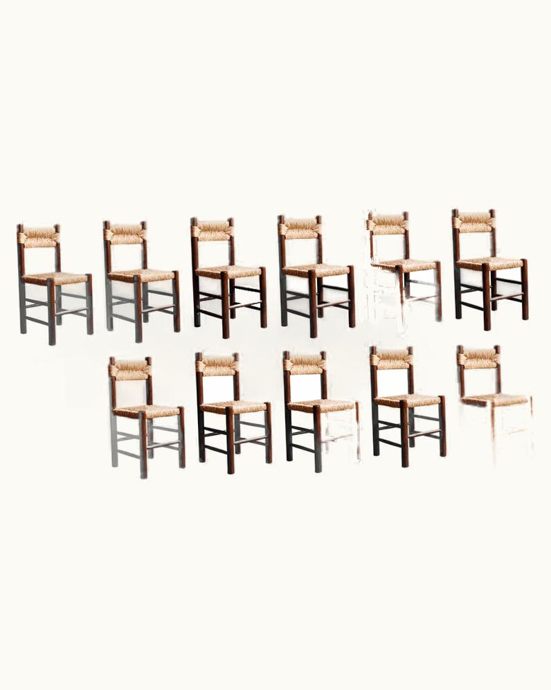 Charlotte Perriand Charlotte Perriand Dining Chairs For Robert Sentou, 1964, Set Of 12