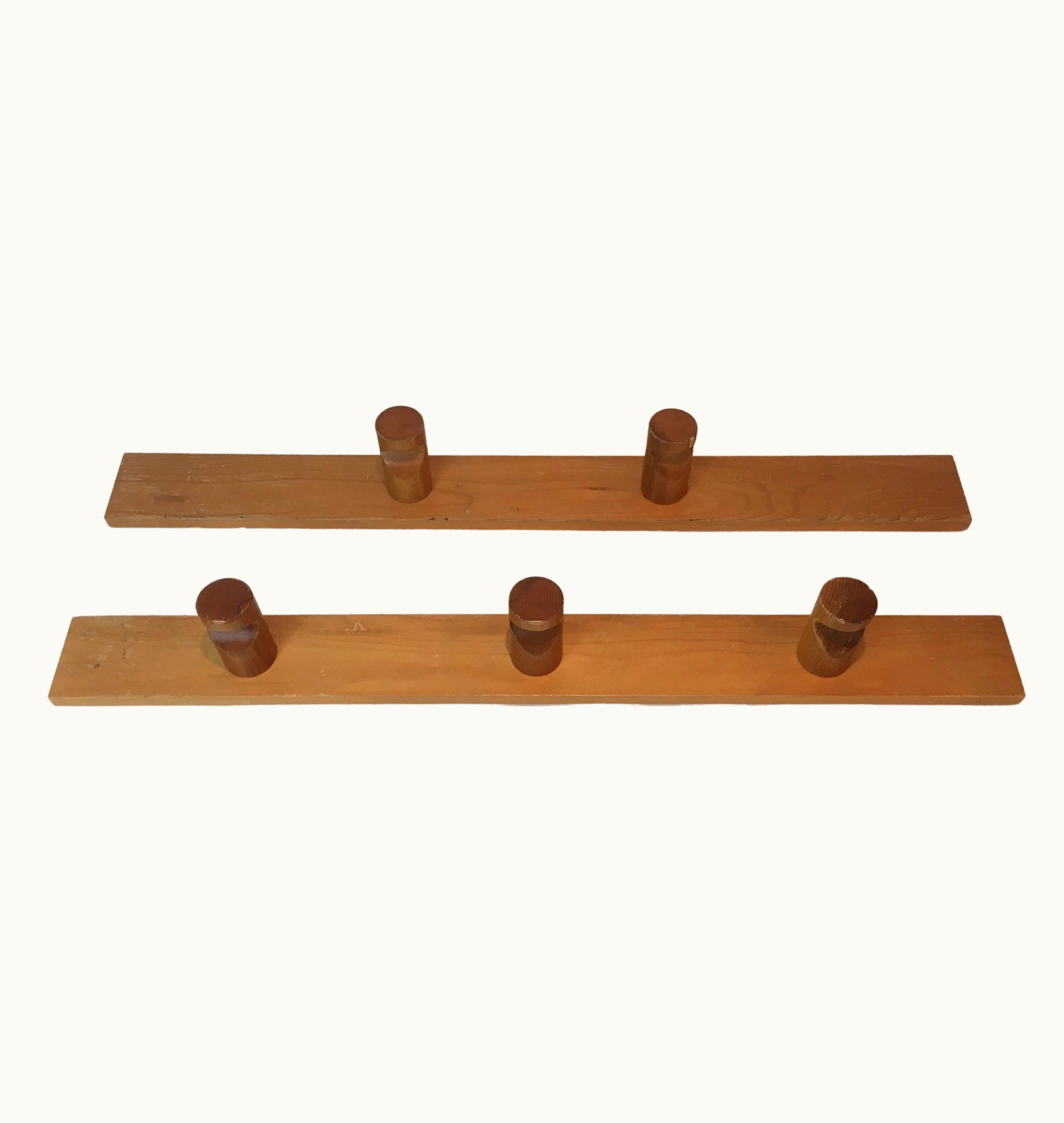 Charlotte Perriand Charlotte Perriand, Pair Of Pine Wood Wall Coat-Hangers, French, Circa 1960
