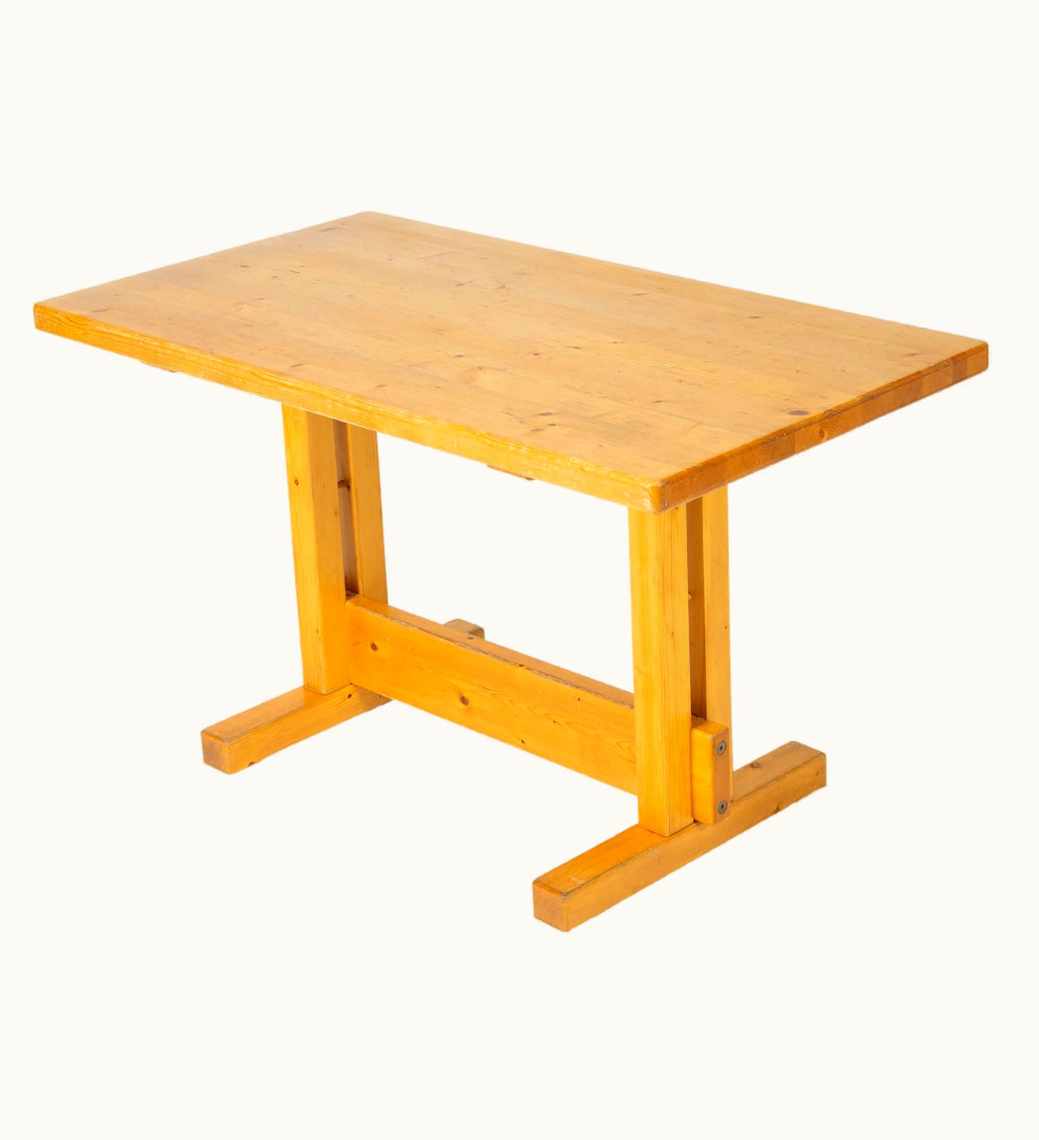 Charlotte Perriand Charlotte Perriand Solid Pine Table By Charlotte Perriand For Les Arcs, 1970s