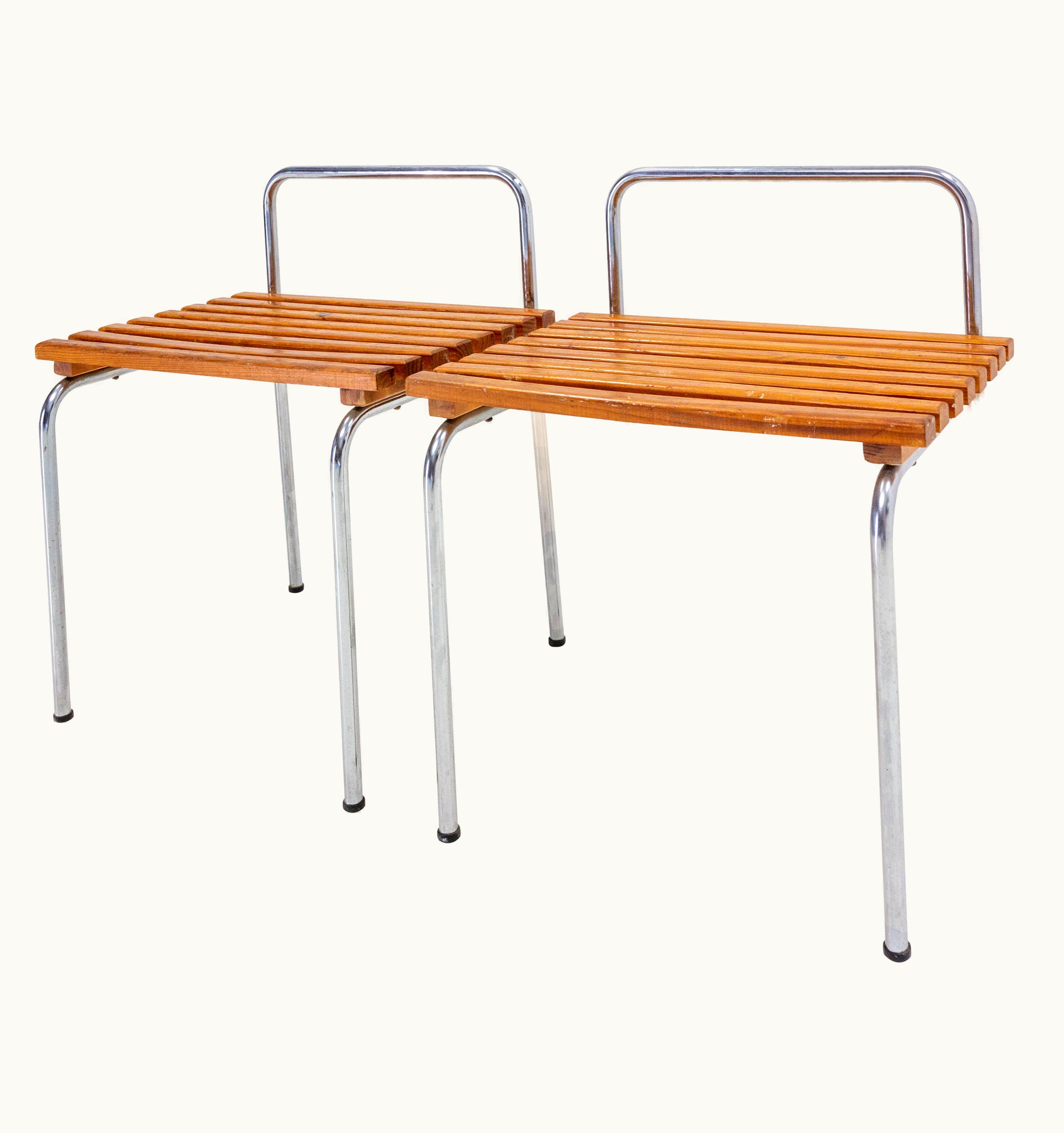 Charlotte Perriand Charlotte Perriand Modernist Luggage Rack, Tubular Steel, Les Arcs, France, 1950 UZ0189642