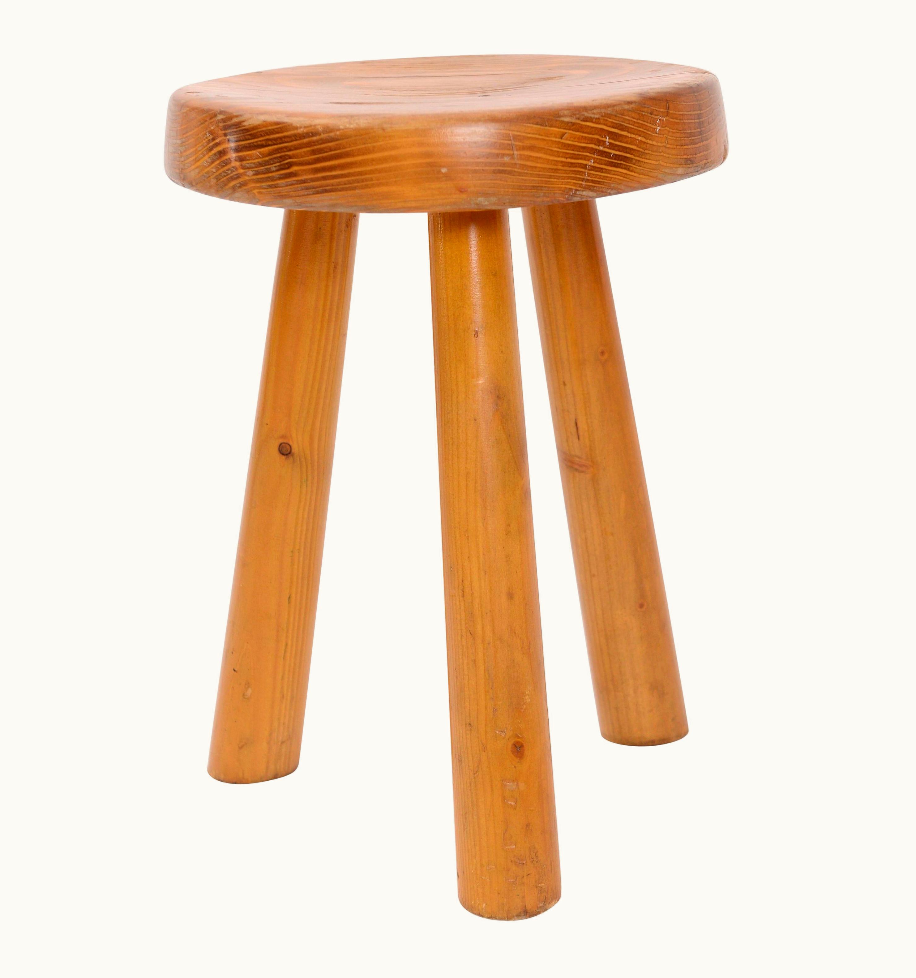 Charlotte Perriand Charlotte Perriand Original VIntage 'Les Arcs' Pine Stool, France, Circa 1960