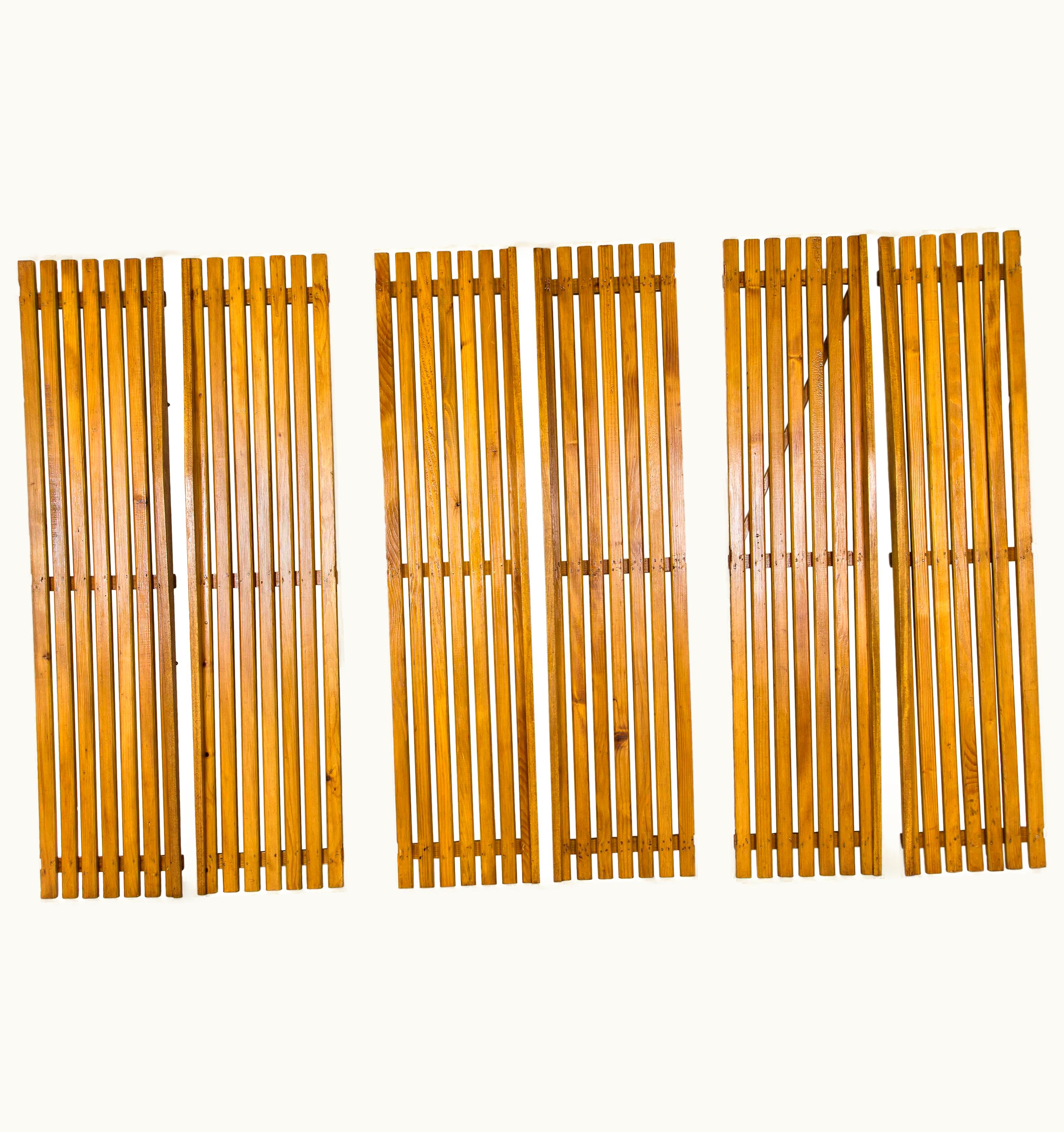 Charlotte Perriand Charlotte Perriand Set Of Three Pairs Of Charlotte Perriand Slat Doors, Circa 1950, France