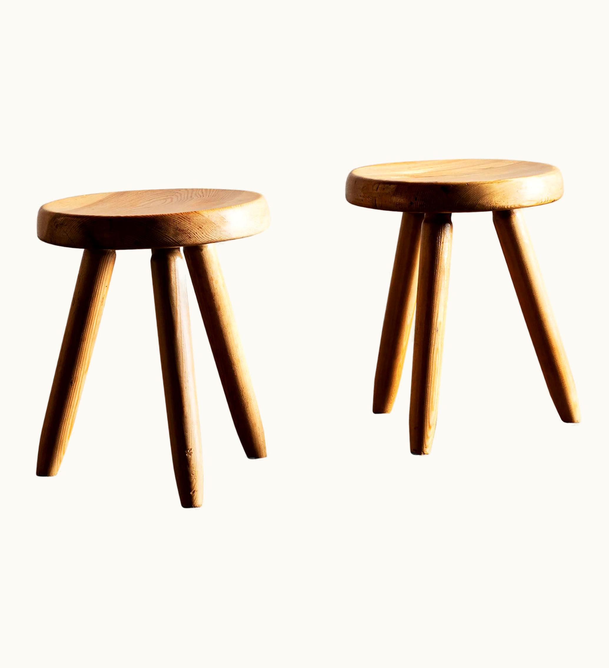 Charlotte Perriand Charlotte Perriand Pair Of Charlotte Perriand Berger Stools In Ash, France, 1950s