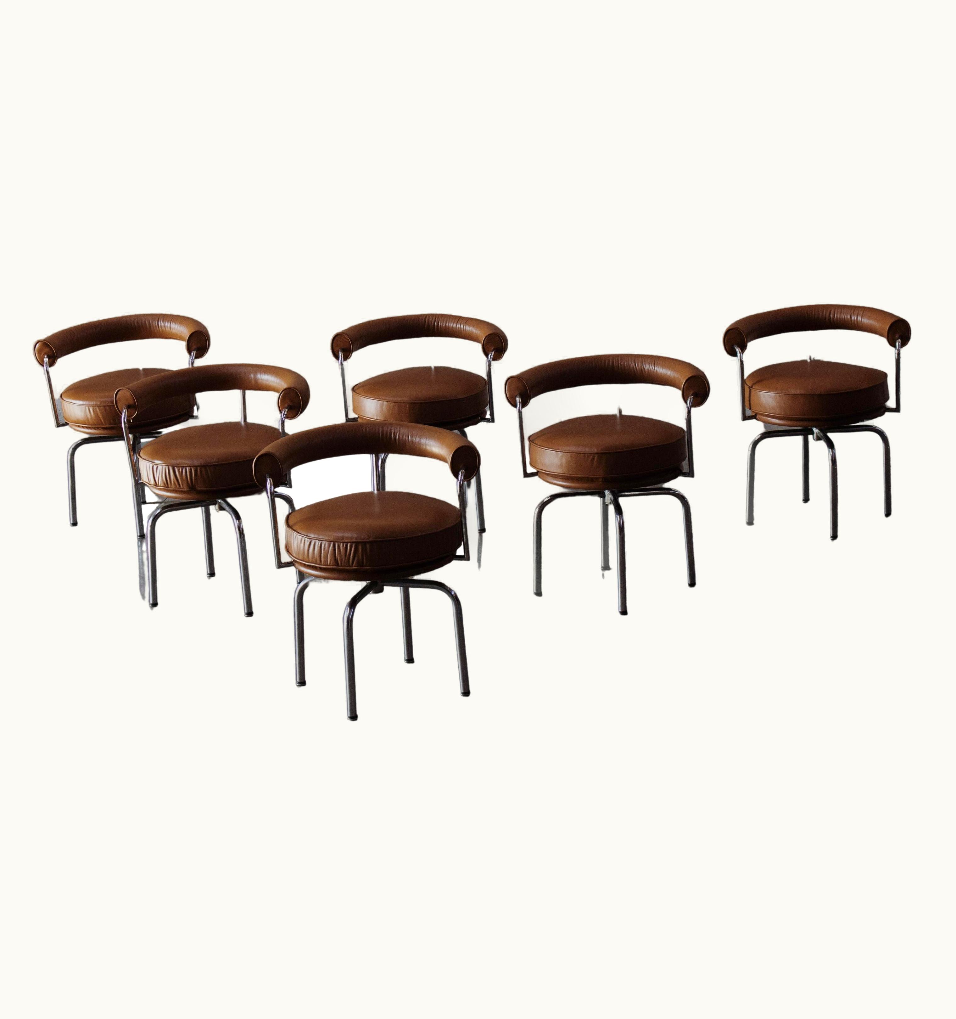Le Corbusier, Pierre Jeanneret, Charlotte Perriand Cassina;Charlotte Perriand Le Corbusier, Pierre Jeanneret, Charlotte Perriand Cassina;Charlotte Perriand "LC7" Dining Chairs For Cassina, 1927, Set Of 6