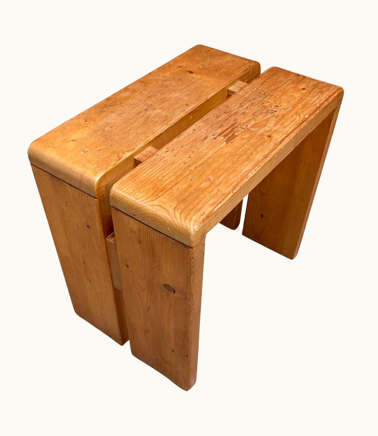 Charlotte Perriand Charlotte Perriand Pine Stool, Les Arcs