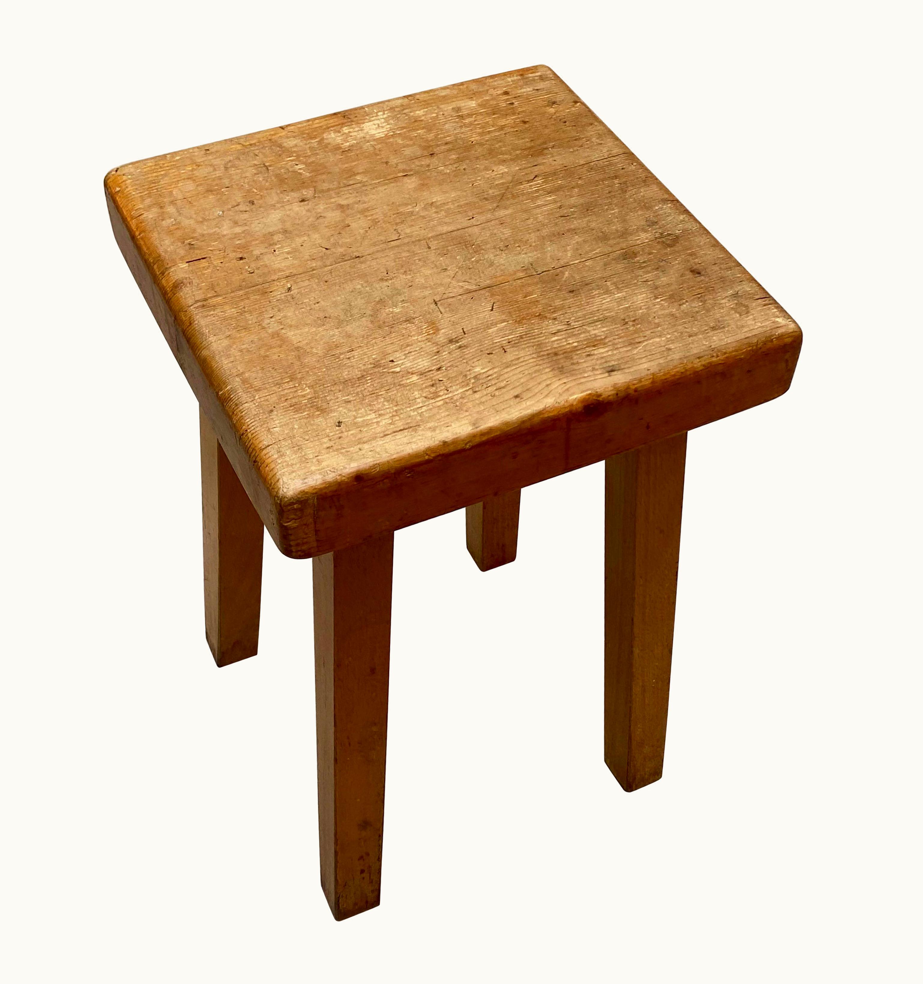 Charlotte Perriand Charlotte Perriand Pine Wood Stool By Charlotte Perriand For Les Arcs, 1800 UZ0189748
