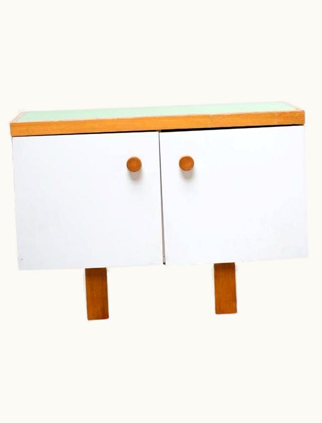 Charlotte Perriand Charlotte Perriand Side Board From Les Arcs, 2 Doors, Green Top