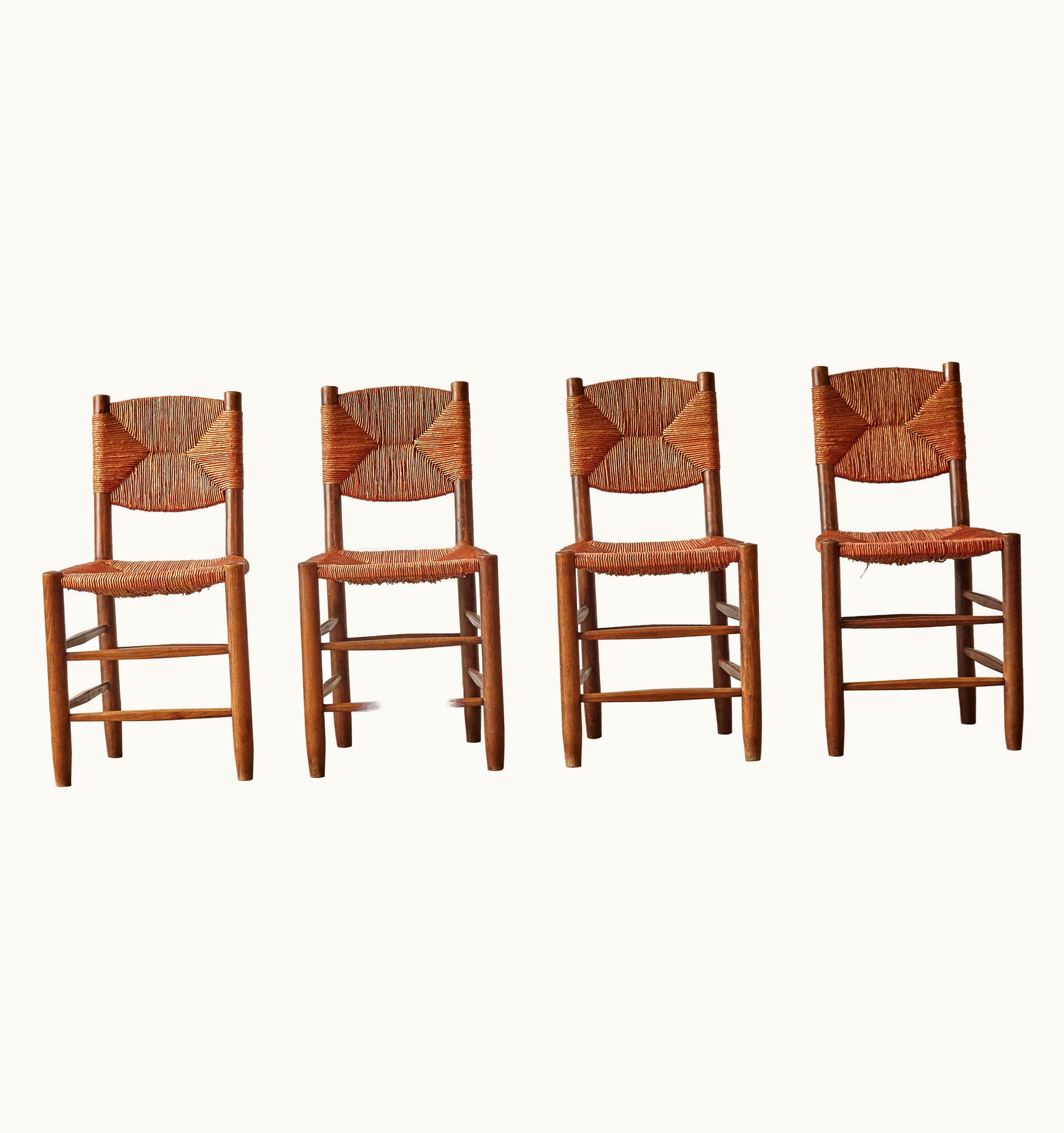 Charlotte Perriand Charlotte Perriand Superb Set Of Early Charlotte Perriand Model 19 Bauche Chairs, France, 1950s/60s