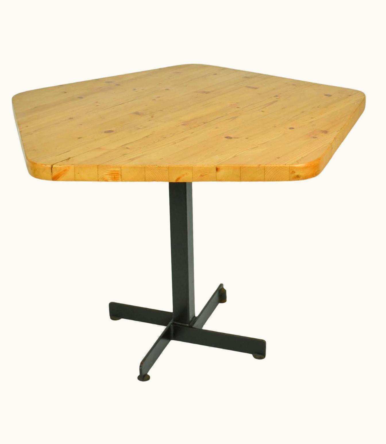Charlotte Perriand Charlotte Perriand Pine And Metal Pentagonal Table For Les Arcs 1960's