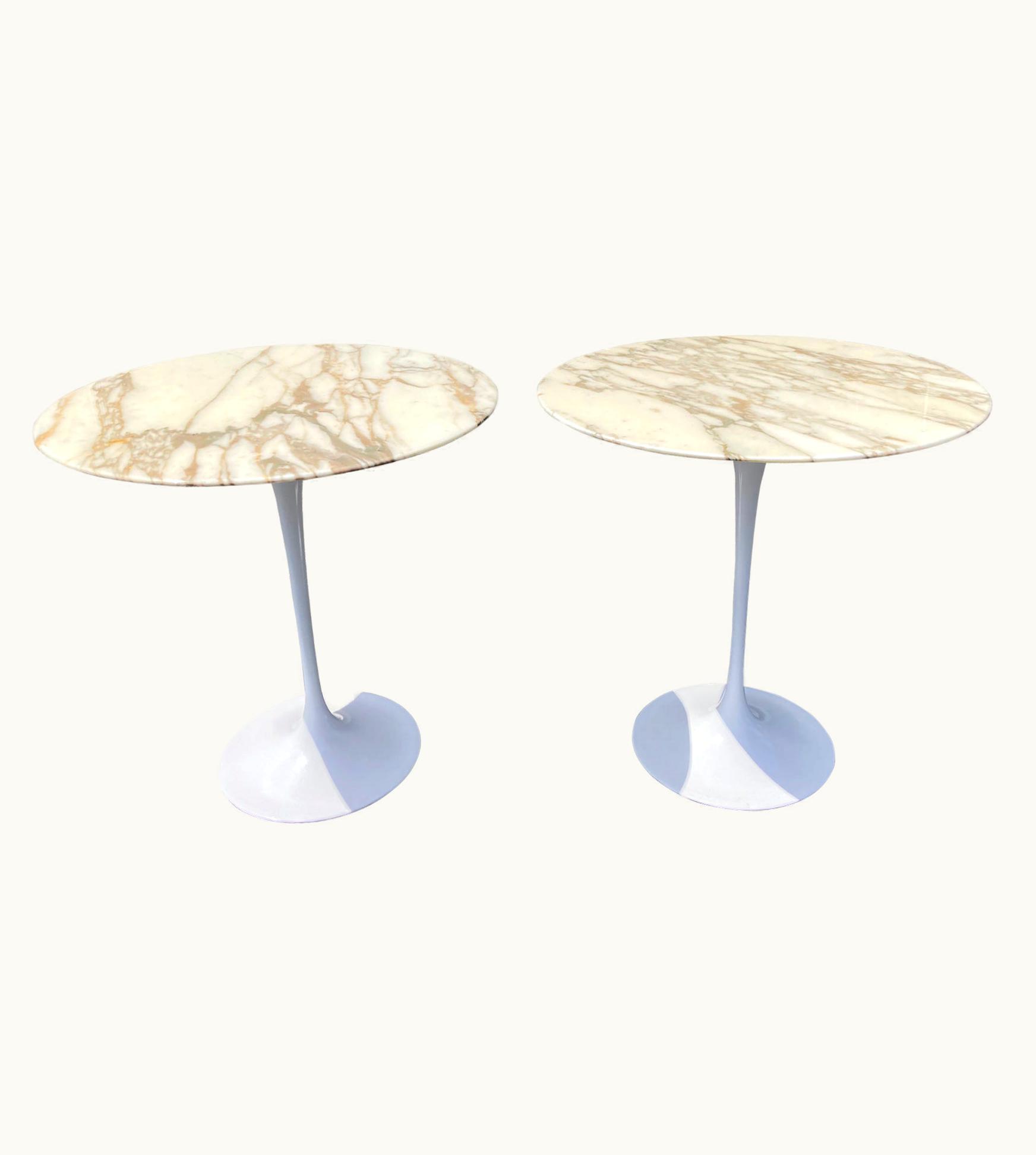 Eero Saarinen Eero Saarinen Beautiful Pair Of Eero Saarinen Marble Side Tables For Knoll