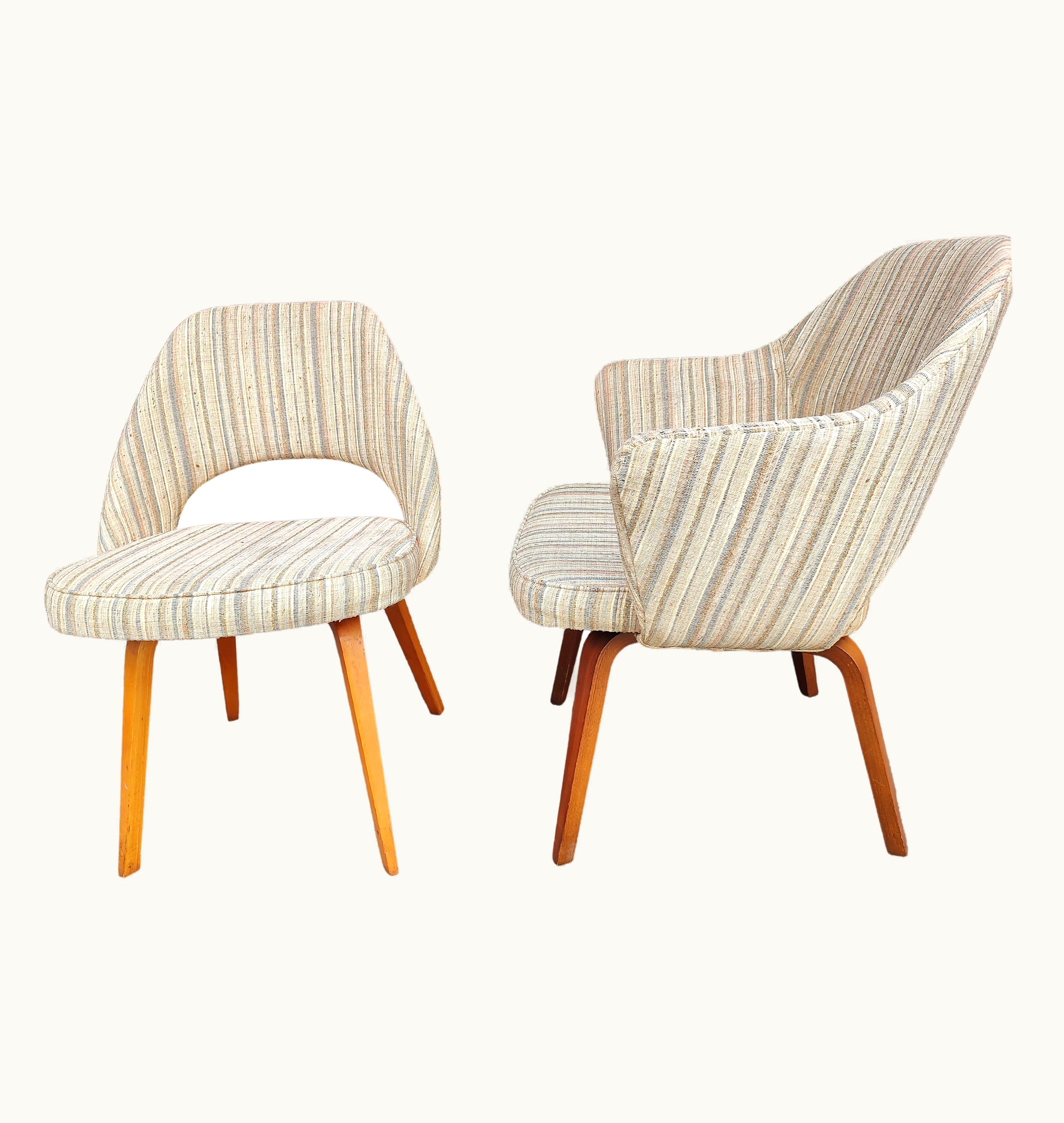 Eero Saarinen Eero Saarinen Mid-Century Modern Set Of 6 Knoll Executive Chairs With Wood Legs Eero Saarinen