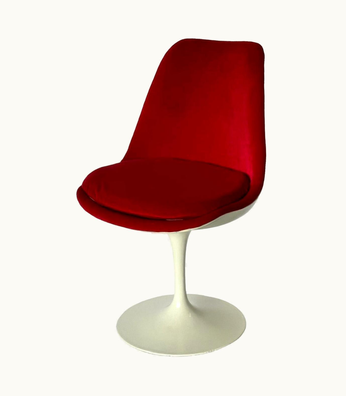 Eero Saarinen Eero Saarinen Velvet Tulip Side Chair Designed By Eero Saarinen For Knoll