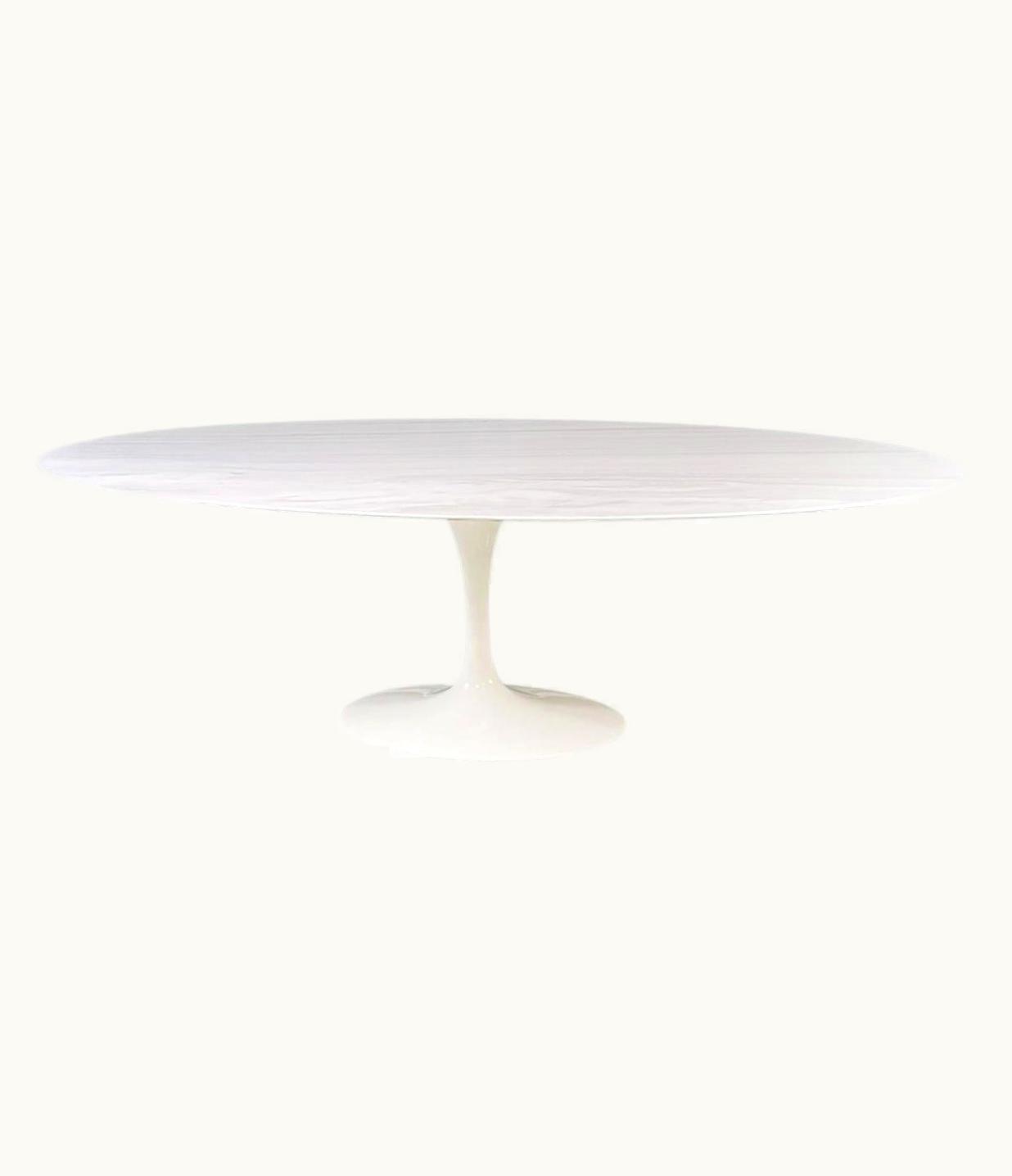 Eero Saarinen Eero Saarinen Usa Modern Oval Marble Dining Table Mod. Tulip By Eero Saarinen For Knoll, 1970s